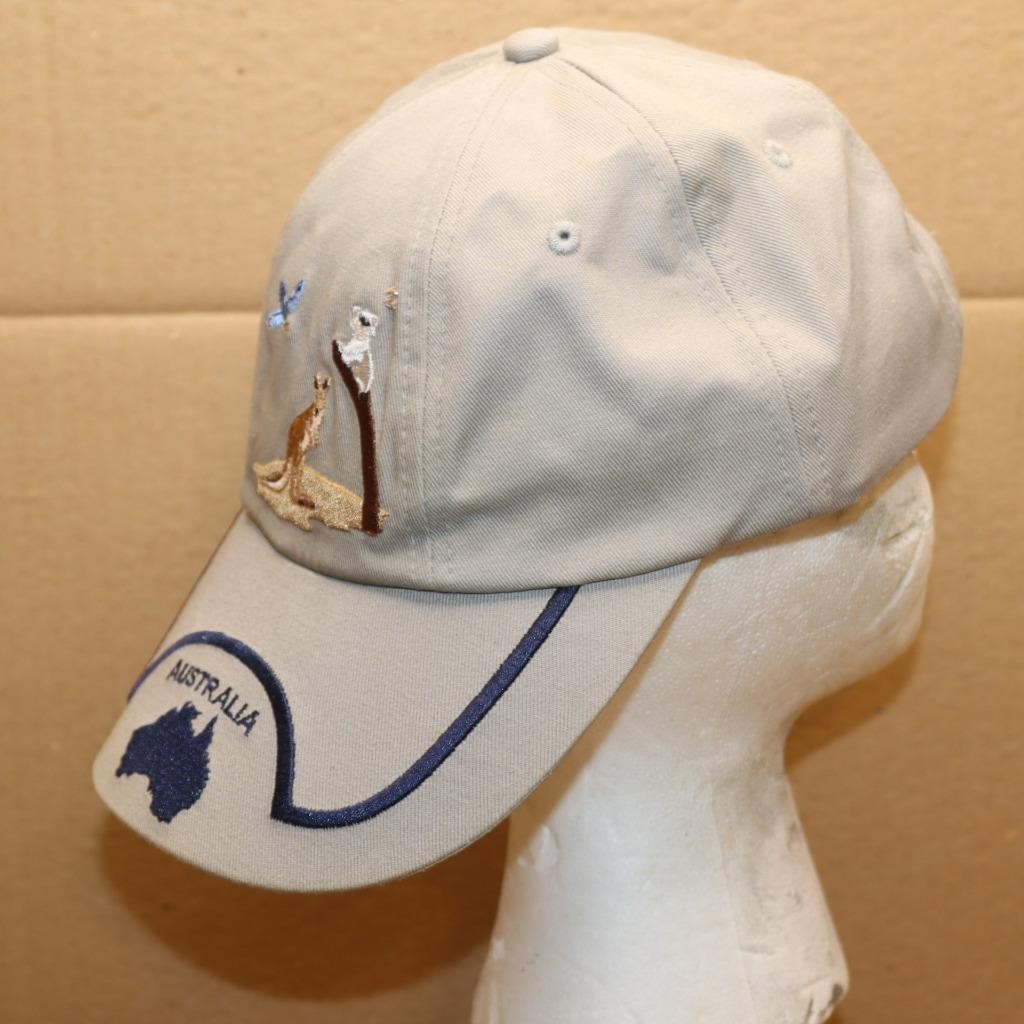 Vintage Royal Australia Map Kangaroo Koala Bear Tan Baseball Cap Hat GN#26
