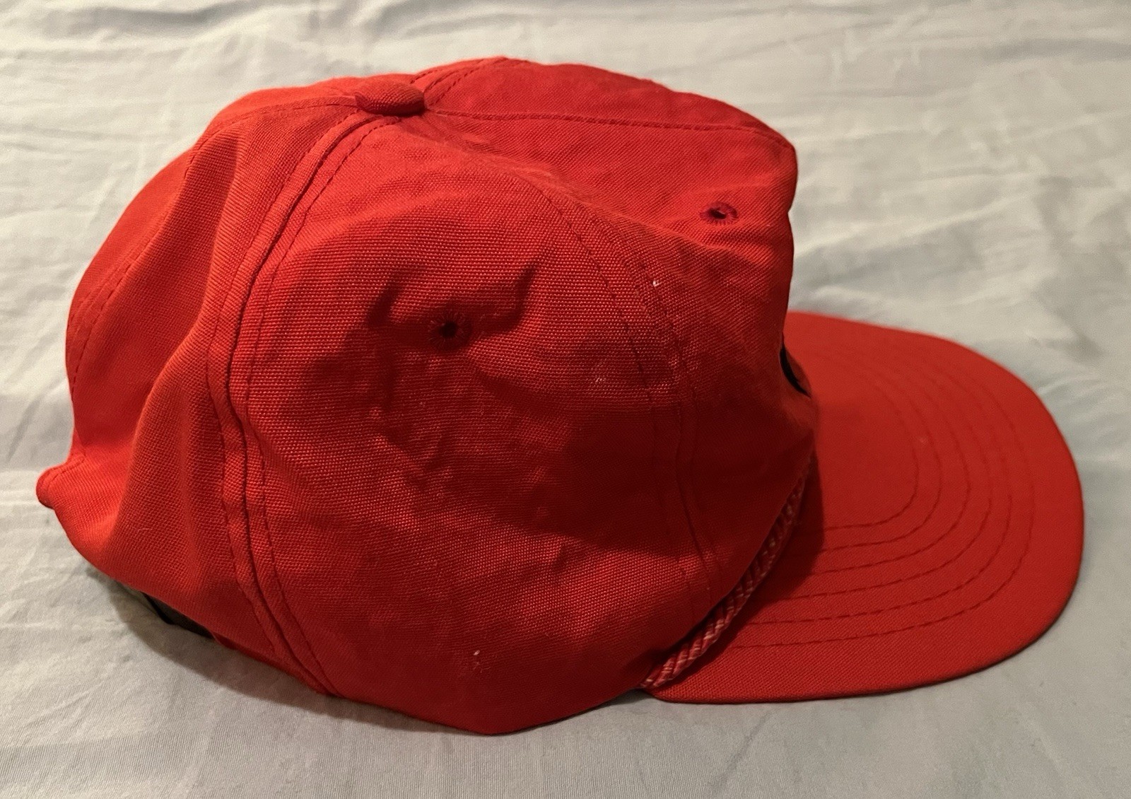 Vintage Wrangler Strapback Hat Cap Red Rope made in USA cowboy trucker