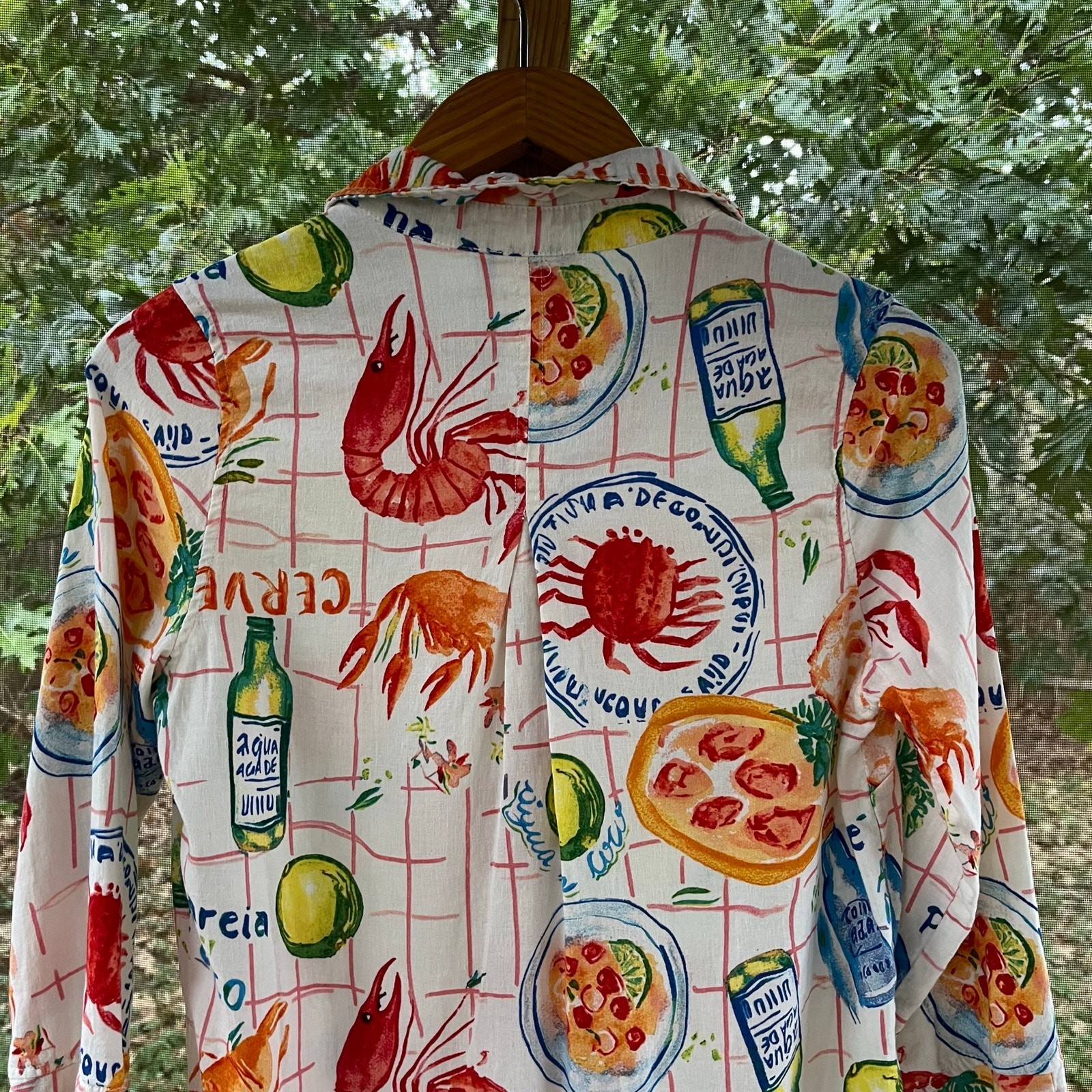 Calypso Saint Barth Women’s Coastal Novelty Print Top Linen Blend Size M