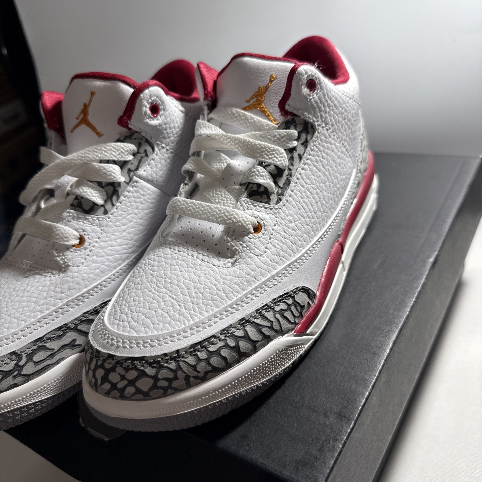 Jordan 3 Retro Little Kids Style : 429487-126 White Curry Cardinal Red