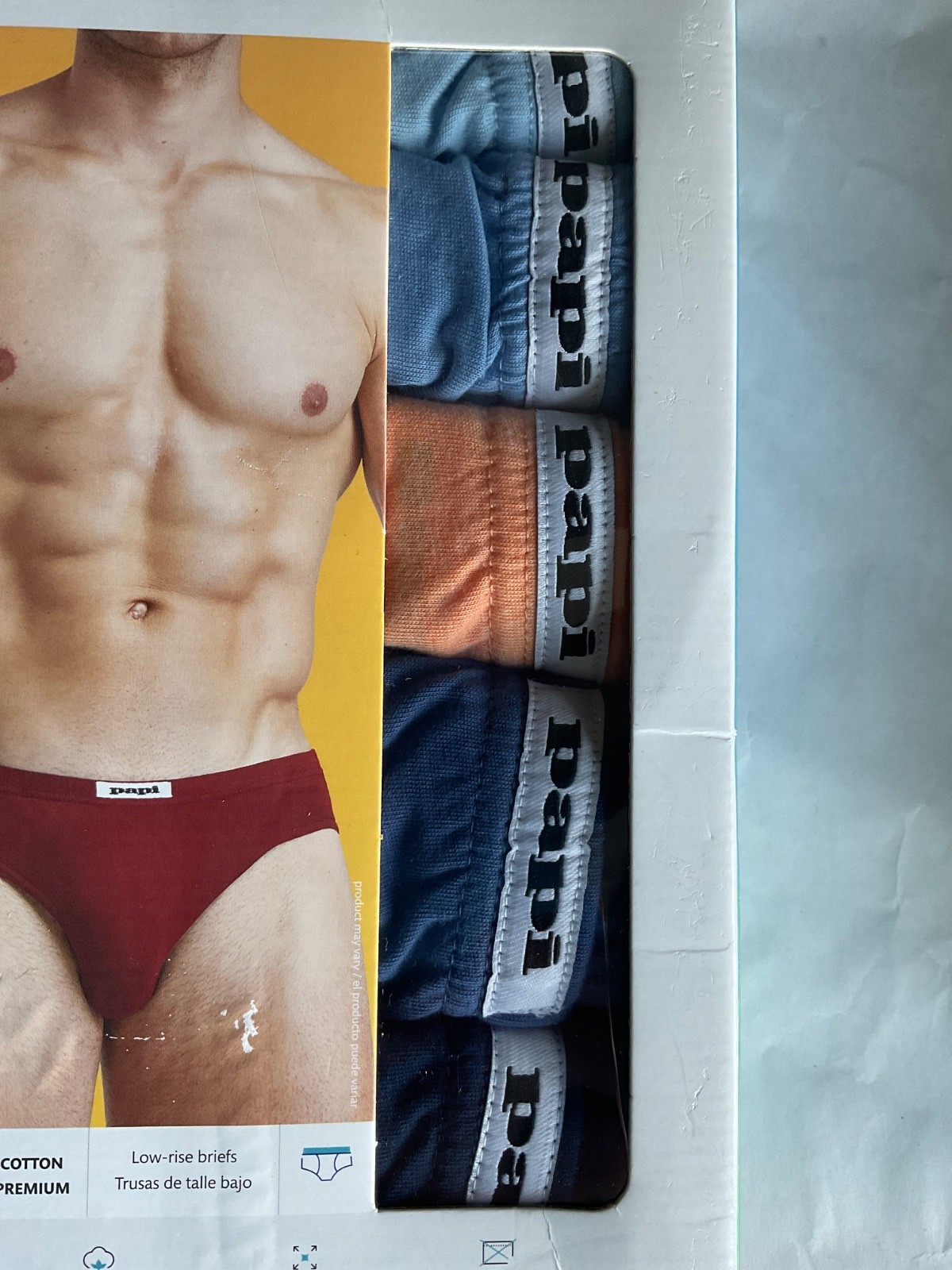 Papi 5 Pack Low Rise Soft Premium Cotton Briefs New Blue Orange Green