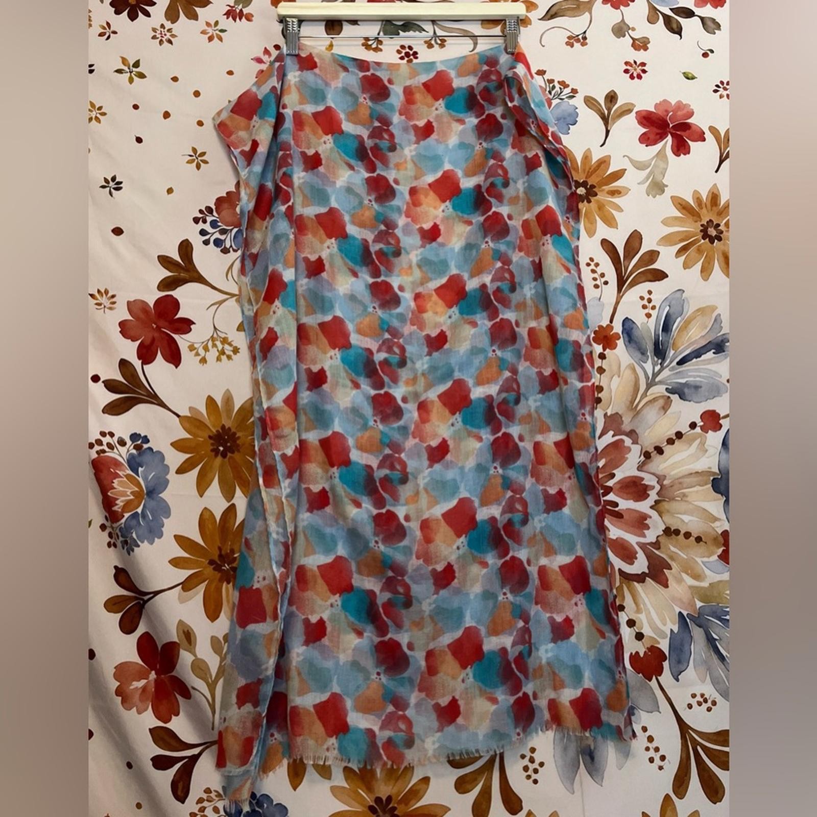 Johnston & Murphy OS Spring Maximal Colorful Scarf City Preppy Blue Red Fashion