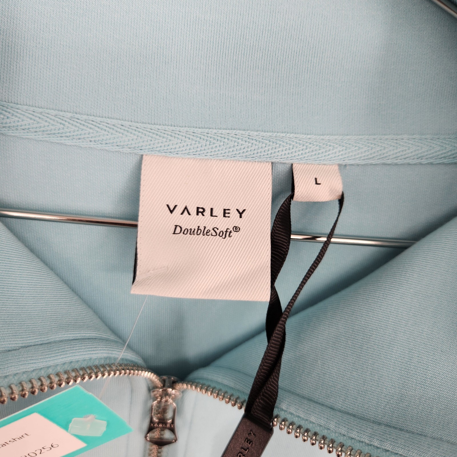 Varley Light Porcelain Blue Large Hawley Half Zip Sweatshirt NWT