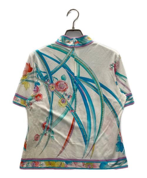 Leonard Floral Print Cotton T-Shirt Women’s M White Blue Casual Top