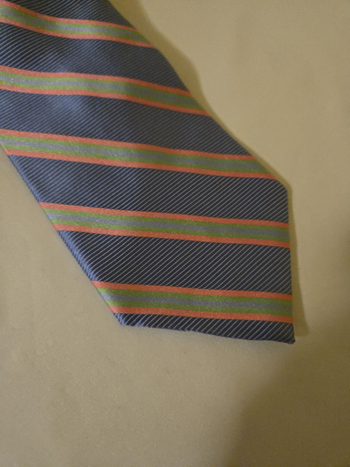 Brooks Brothers Men’s Silk Woven Blue Green Pink Striped Pointed Tie