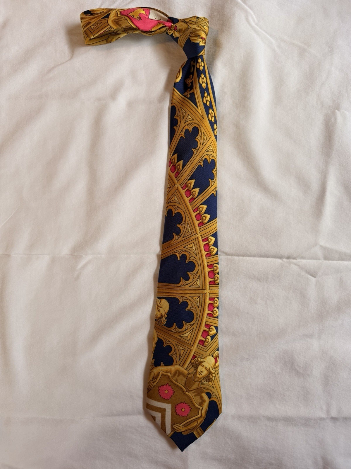 Hermes Men’s Silk Ties French Design Multicolor Luxury Design (sold as a pair)