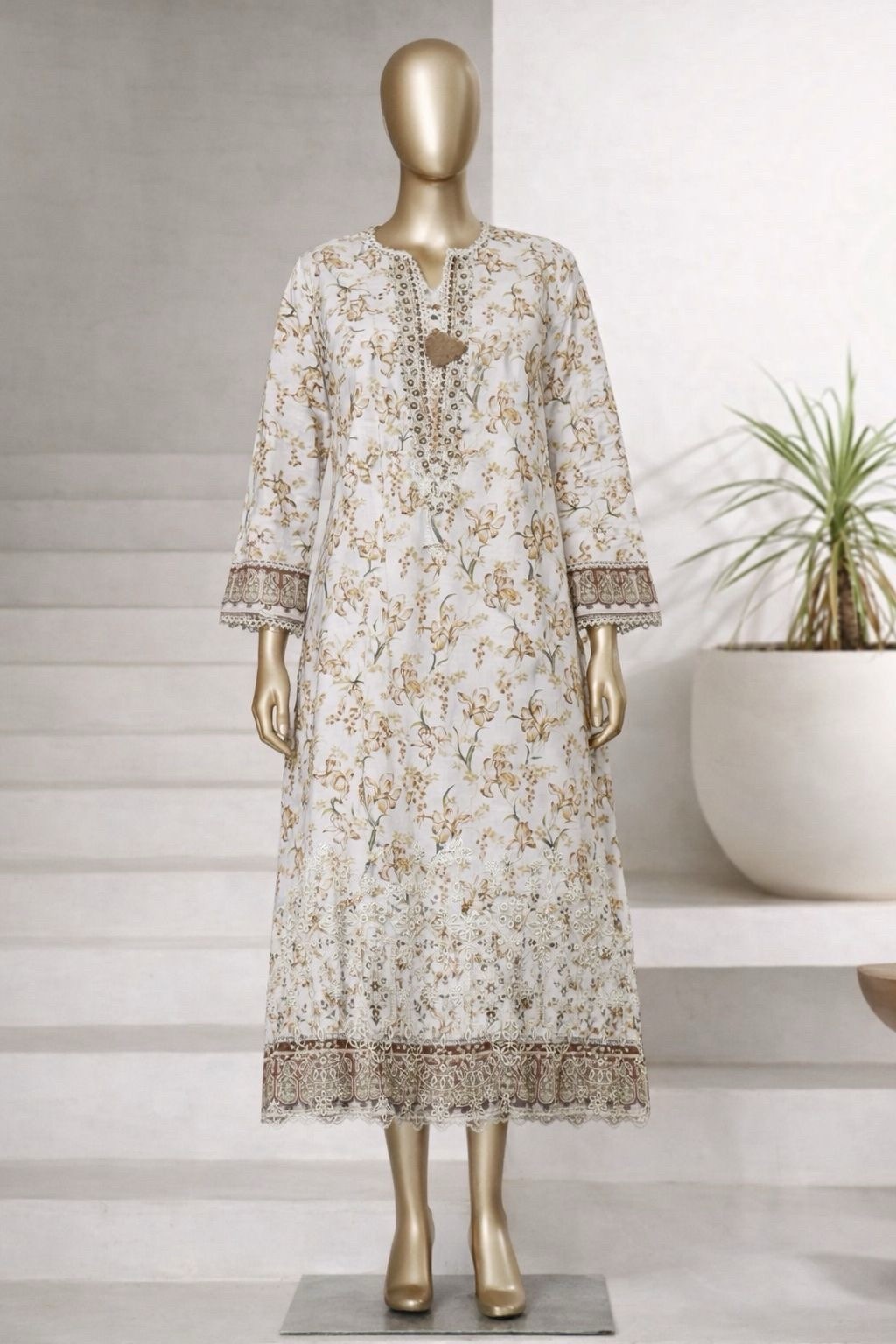 Riwayat Brand Embroidered Lawn/Cotton Shirt / Kurti-1 Pc – Medium & Large -$22