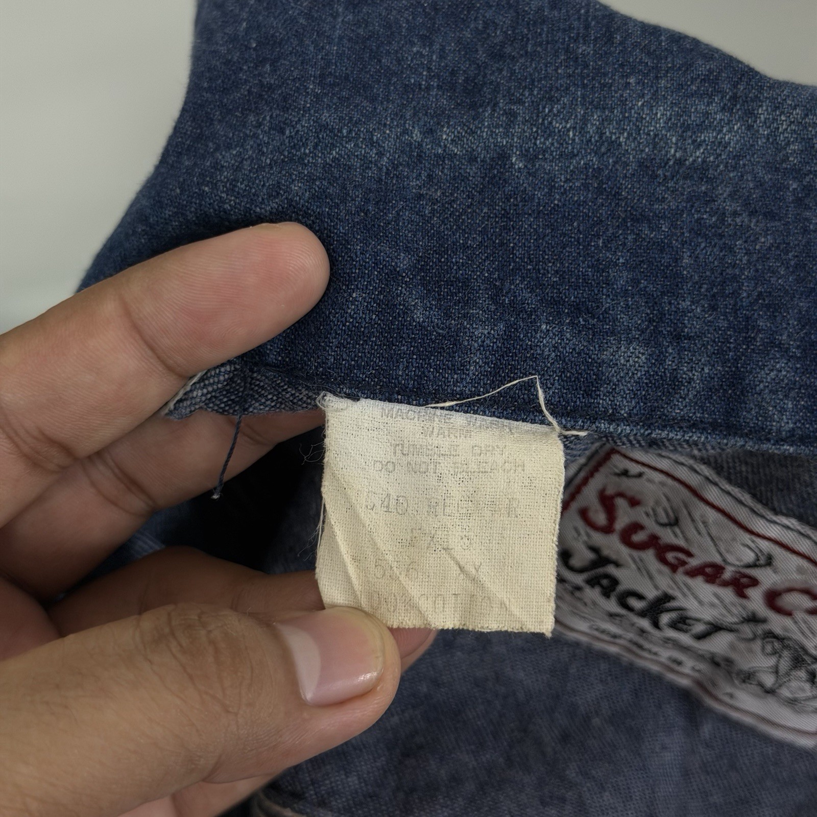 Vintage Vtg Sugar Cane Denim Zip Jacket Large Mens Selvedge Iron Heart Momotaro