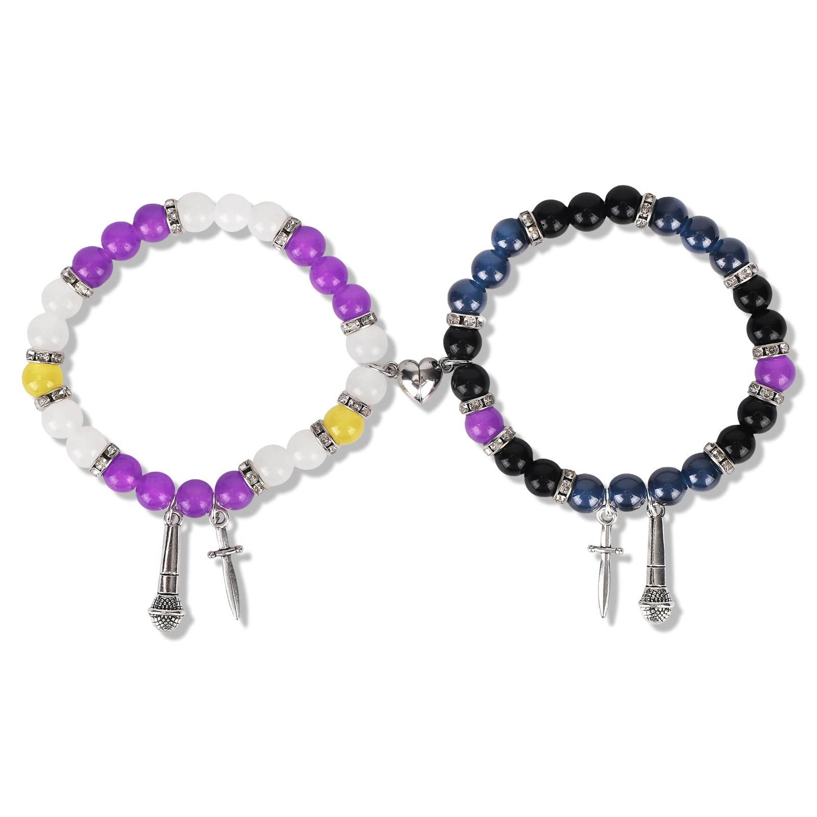 2pcs Matching Friendship Bracelets, Medium, as shown in the picture