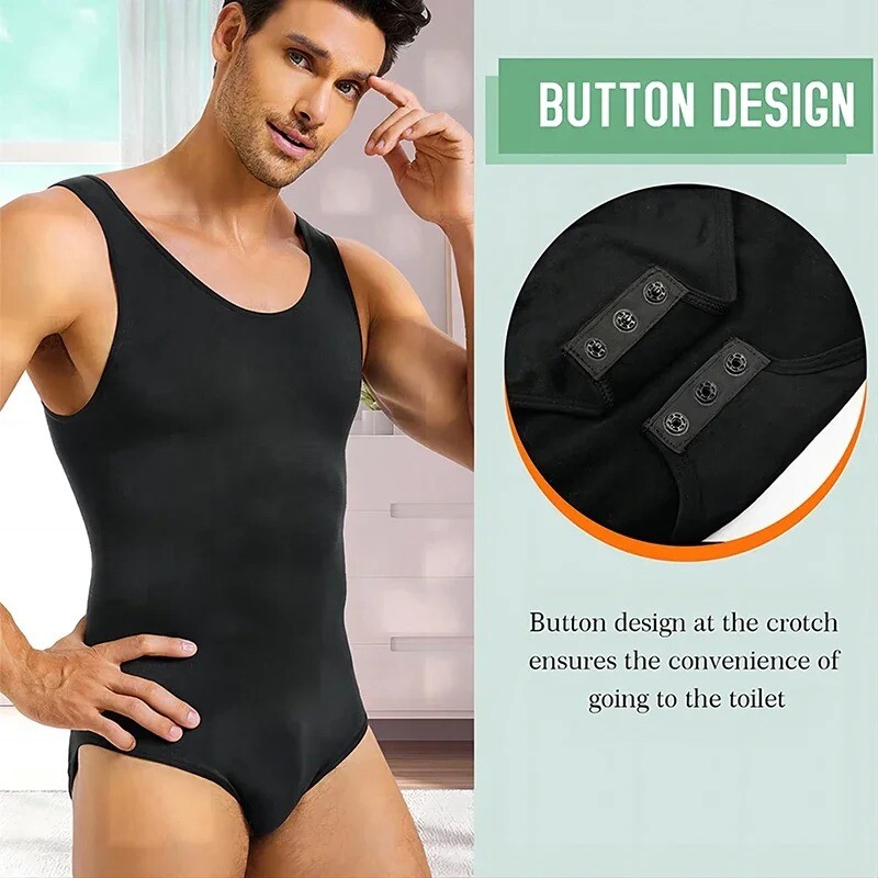 Men Shapewear Tummy Control Slimming Body Shaper Compression Bodysuits Underwear