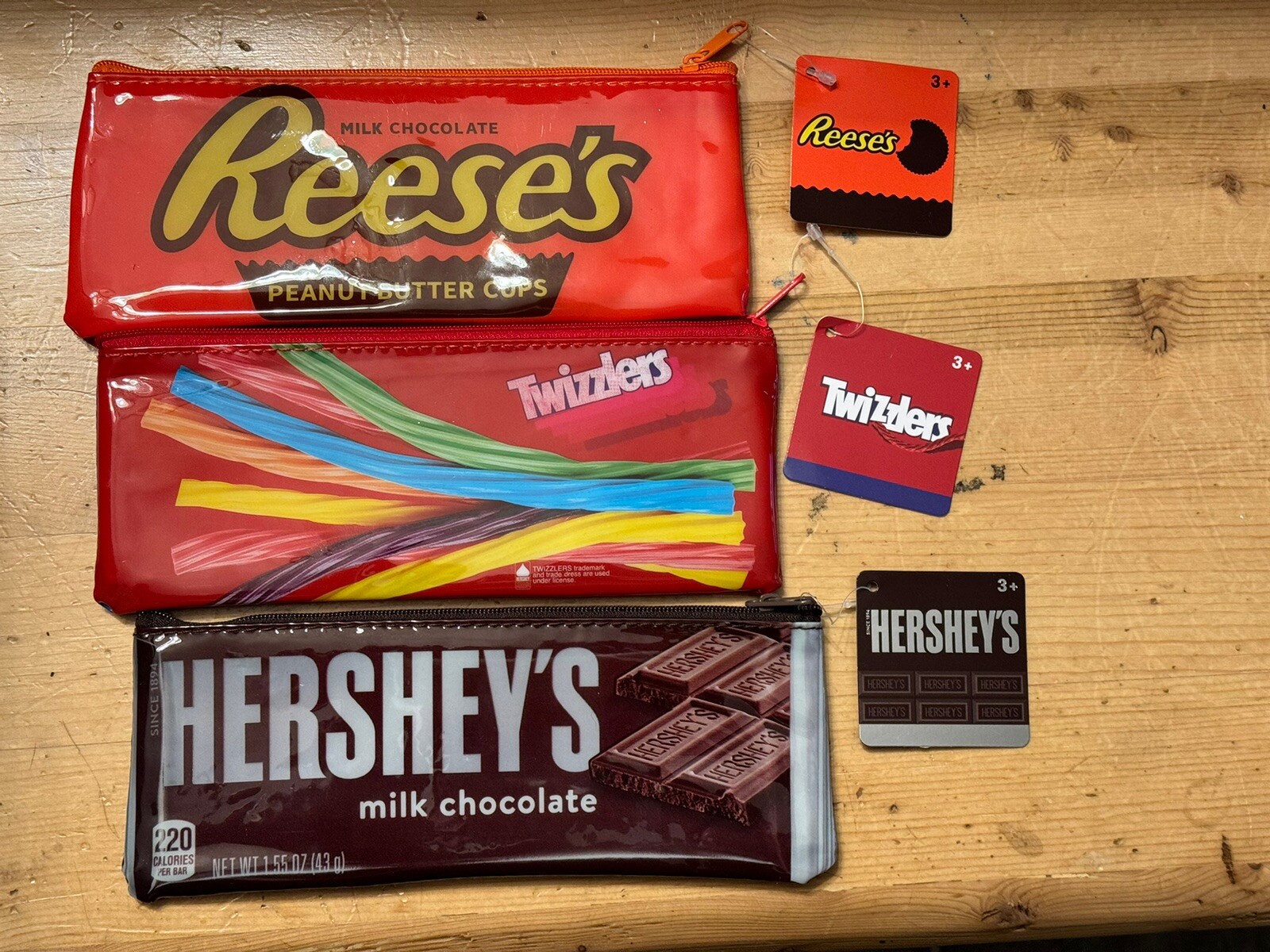 Reese’s, Twizzler, Hershey Zip Purse, Pencil Holder, Boy Or Girl, 30 Items Total