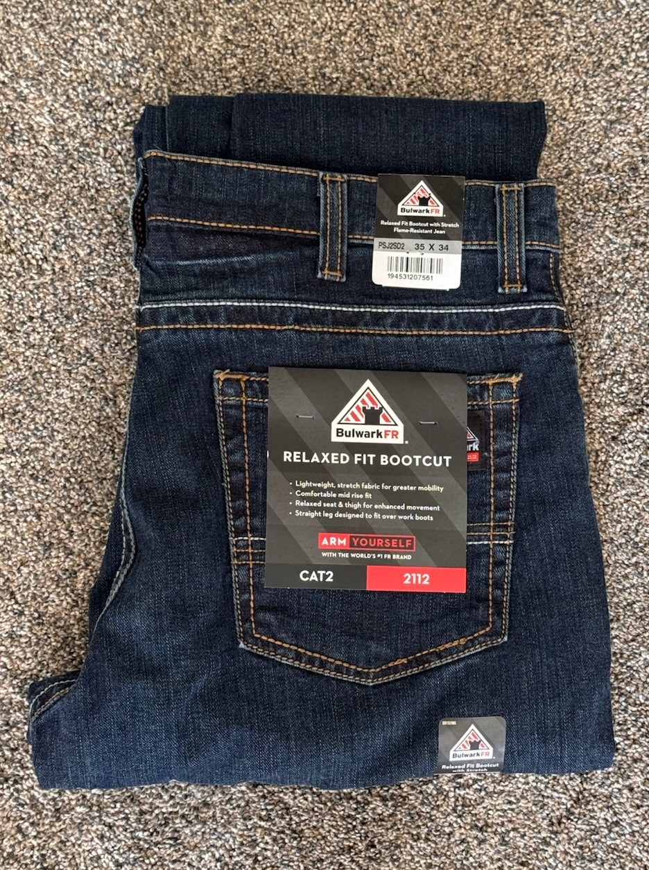 Bulwark FR Relaxed Fit Bootcut Flame Resistant Jeans Mens 35×34 Workwear CAT2