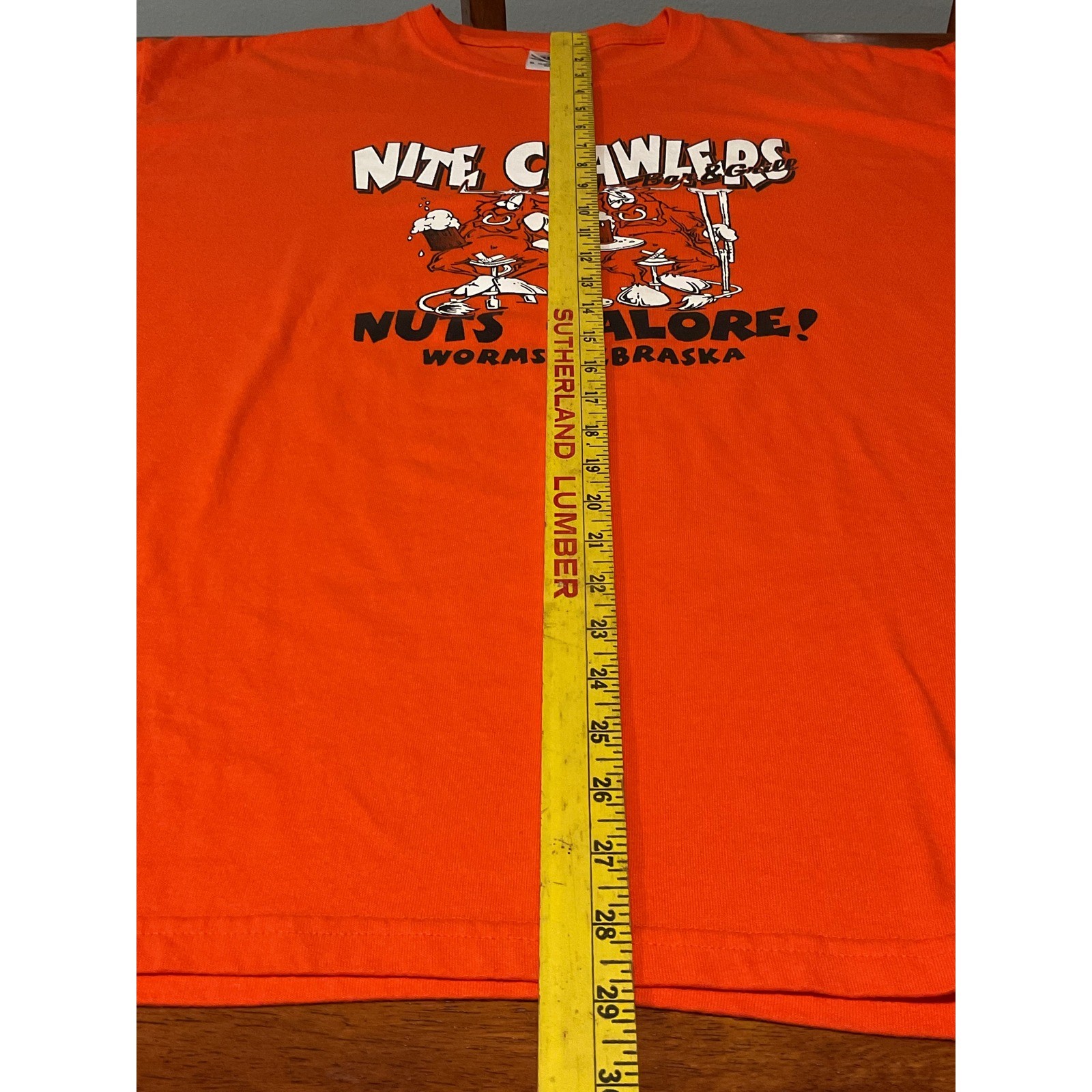 Gildan DryBlend Orange Nite Crawlers Worms Nebraska Graphic T Shirt Mens XL