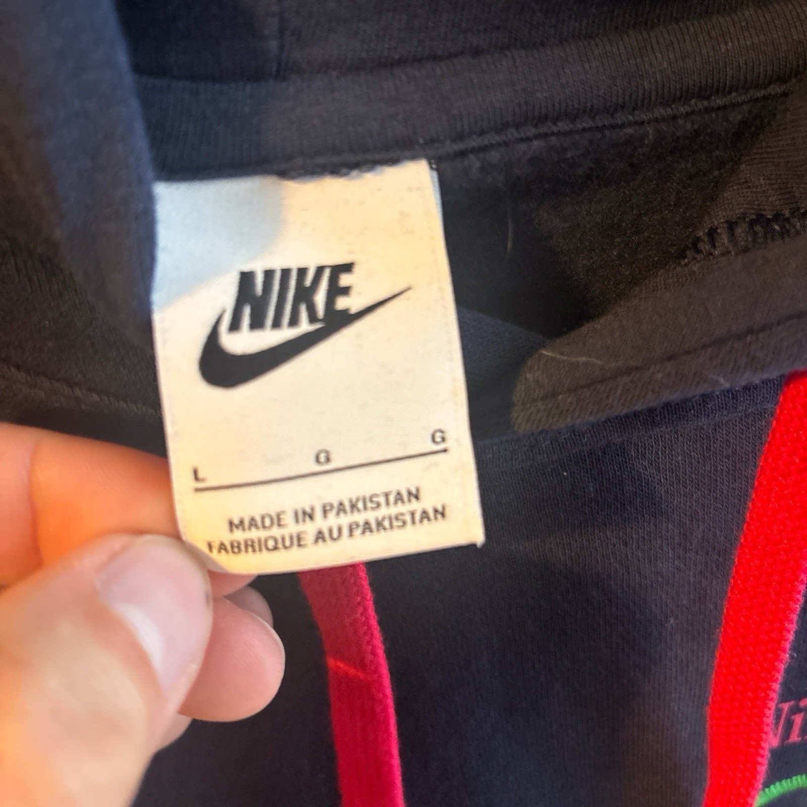 Nike Sportswear Just Do It Men’s L Blue Pullover Hoodie Graphic Logo Pockets