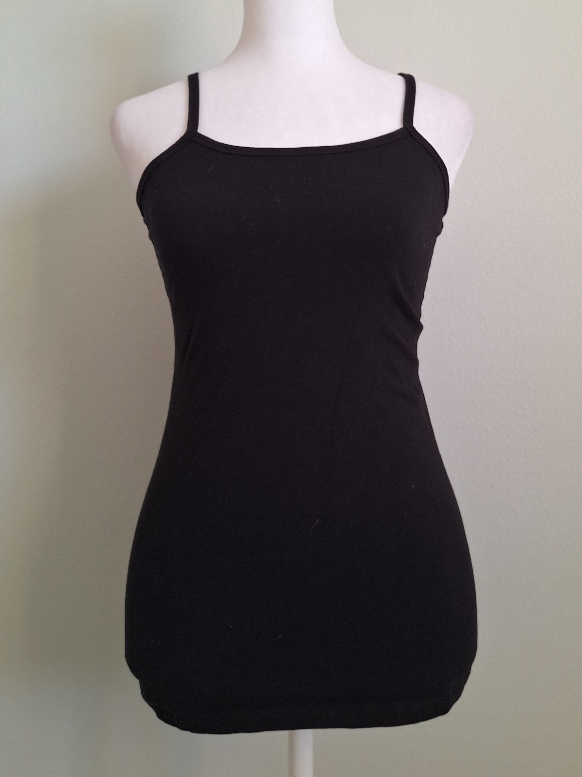 Downeast Basics Black Layering Cami Tank Top Size S Stretch Spaghetti Strap 3