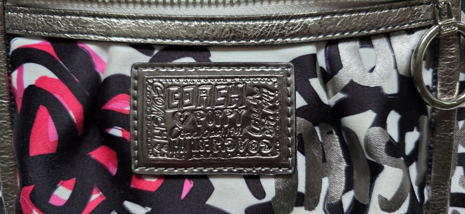 Coach Metallic Graffiti Poppy shoulder bag w/ crossbody Strap