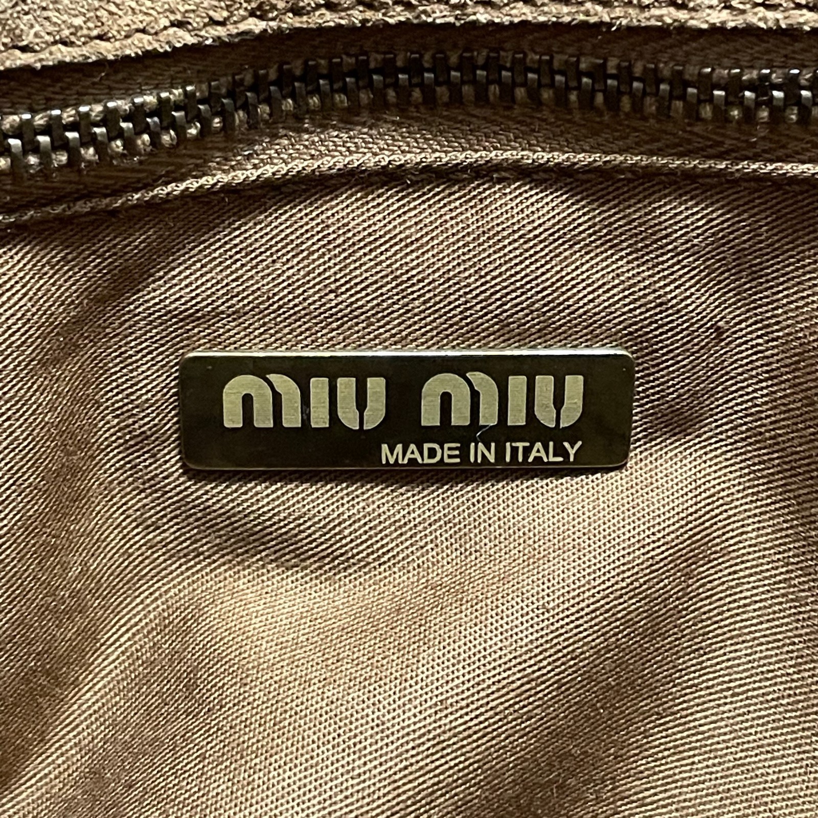 Miu Miu Handbag Hobo Shoulder bag Brown Suede Leather Y2K Archive 117 Authentic