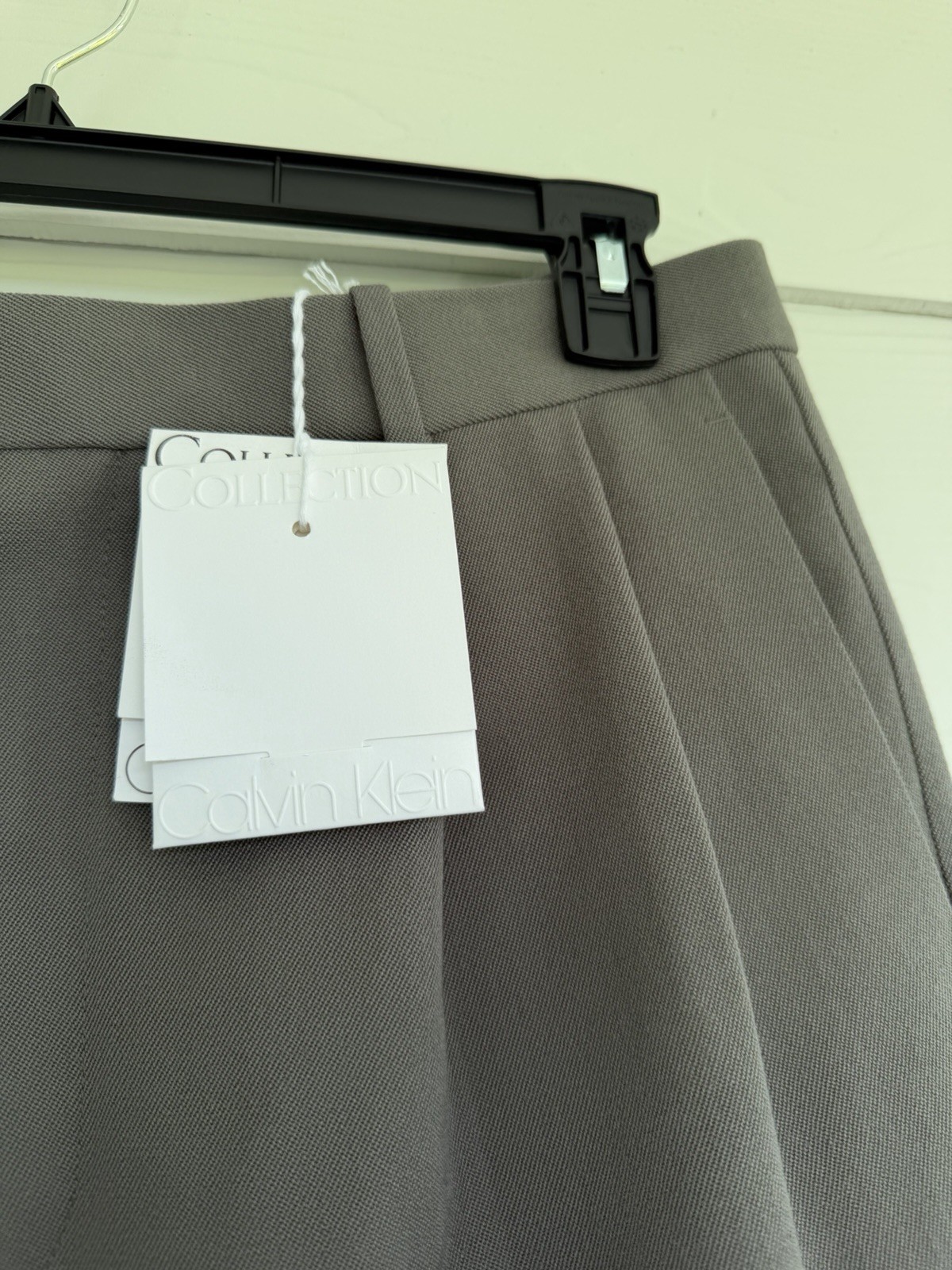 Calvin Klein Collection Wool Dress Pants Mens 46IT Moon Grey Italy NWT MSRP $940