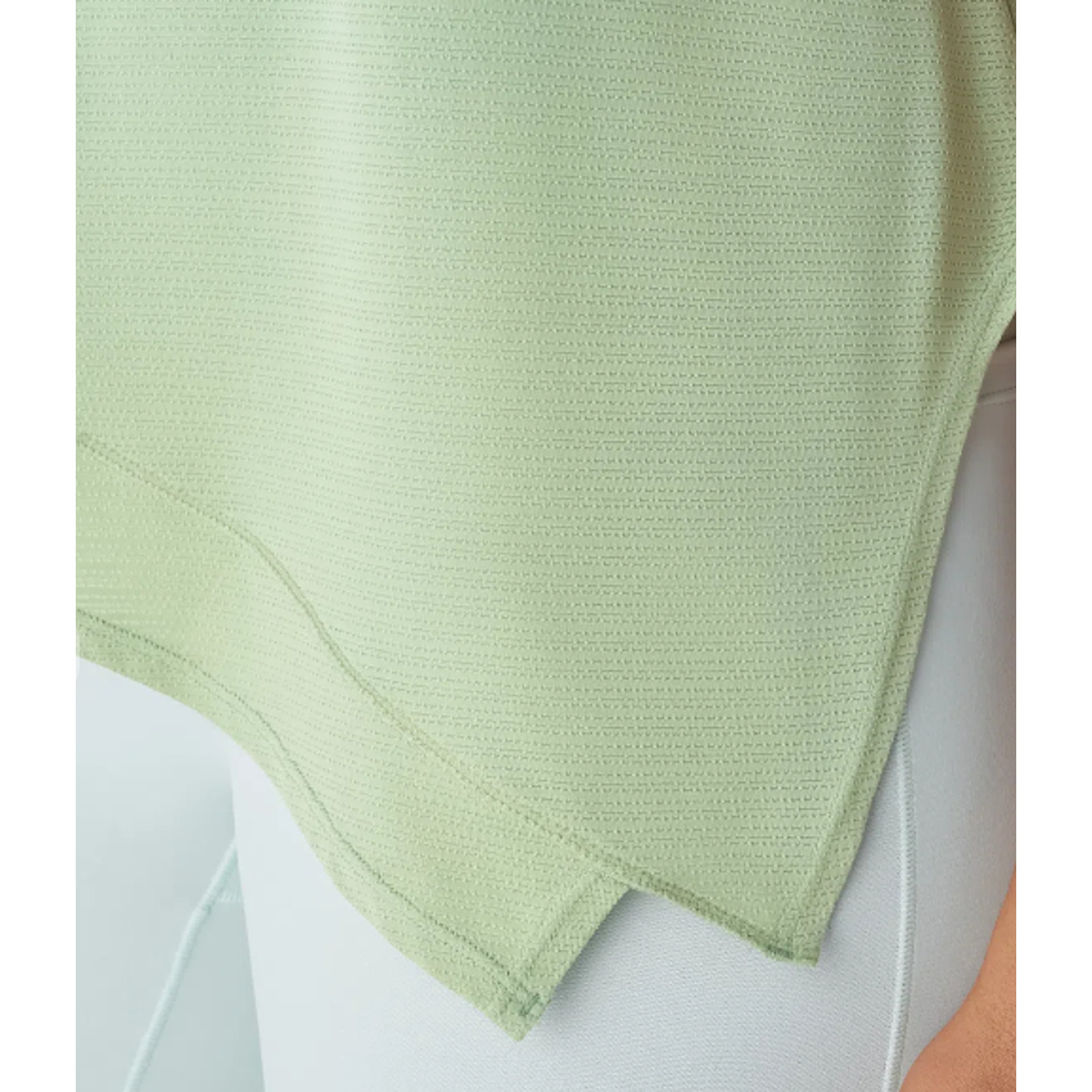 HALARA Sheer Jacquard Asymmetric Hem Top XS Quick Dry Workout NWT Light Green