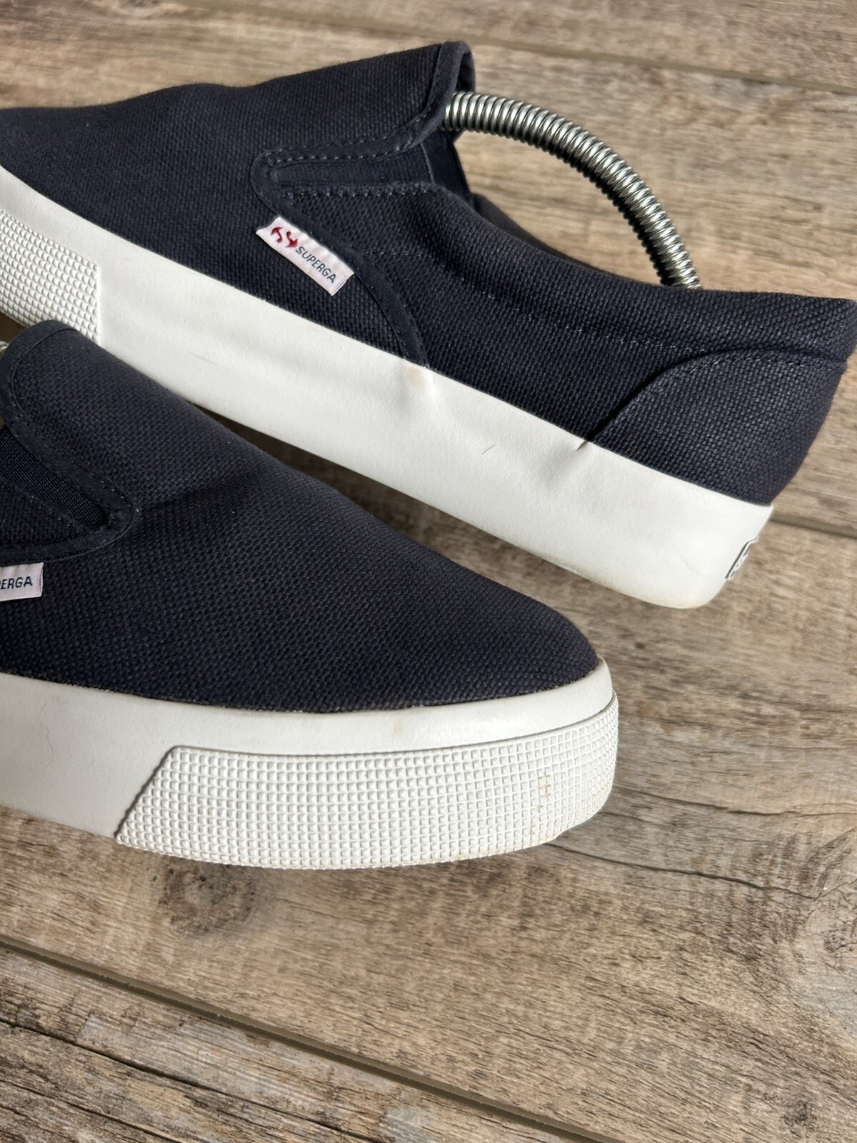 Superga 2740 Platform 1.3in Navy Slip-on Sneakers Women’s Size 9 Men’s 7.5