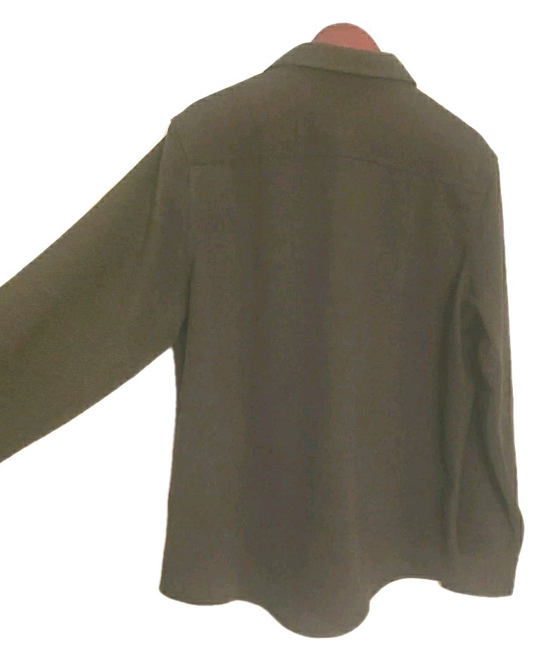 Wrangler Flannel Knit Men’s Shirt Button Down Size: Large 2-Way Stretch,Gray NWT