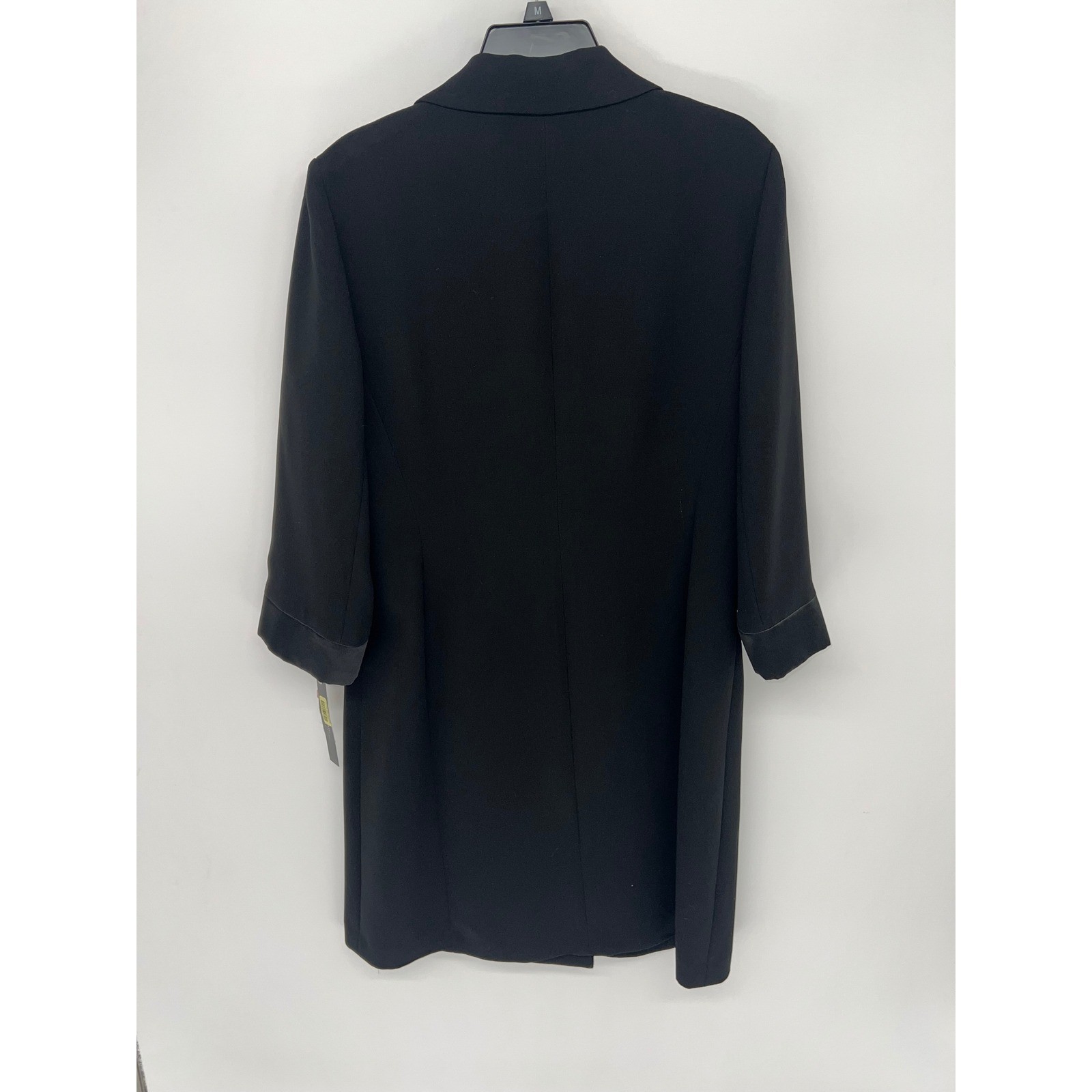 Alyssa Black Tuxedo Wrap Dress Satin Lapel Rhinestone Detail 12P 8223P845