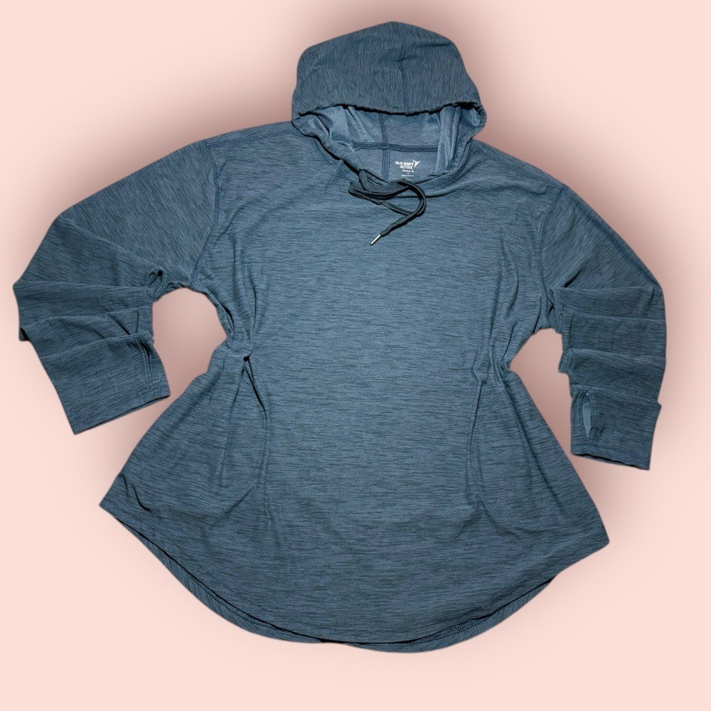 Old Navy Active Teal Blue Green Hooded Sweatshirt Lightweight Pullover Women’s L