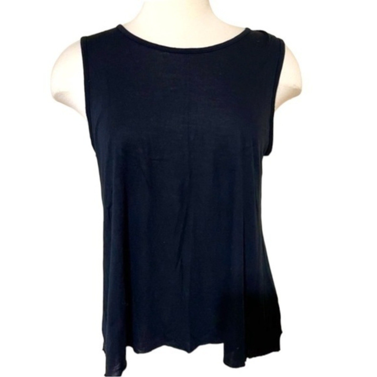 True Religion Women’s XS Black Open Back Tank Top Modal Made USA Y2K
