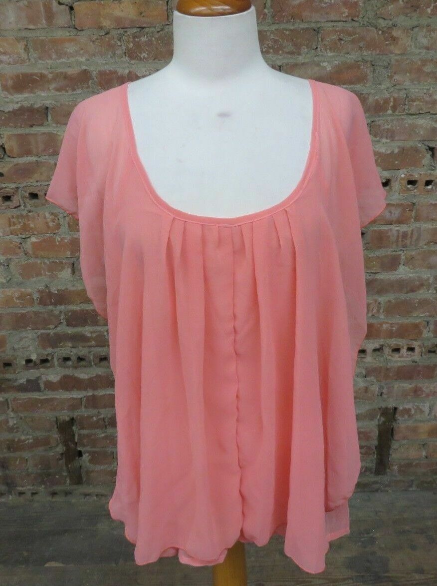 NWT HAODUOYI Sheer Peach Ladies Blouse or Top Size Large