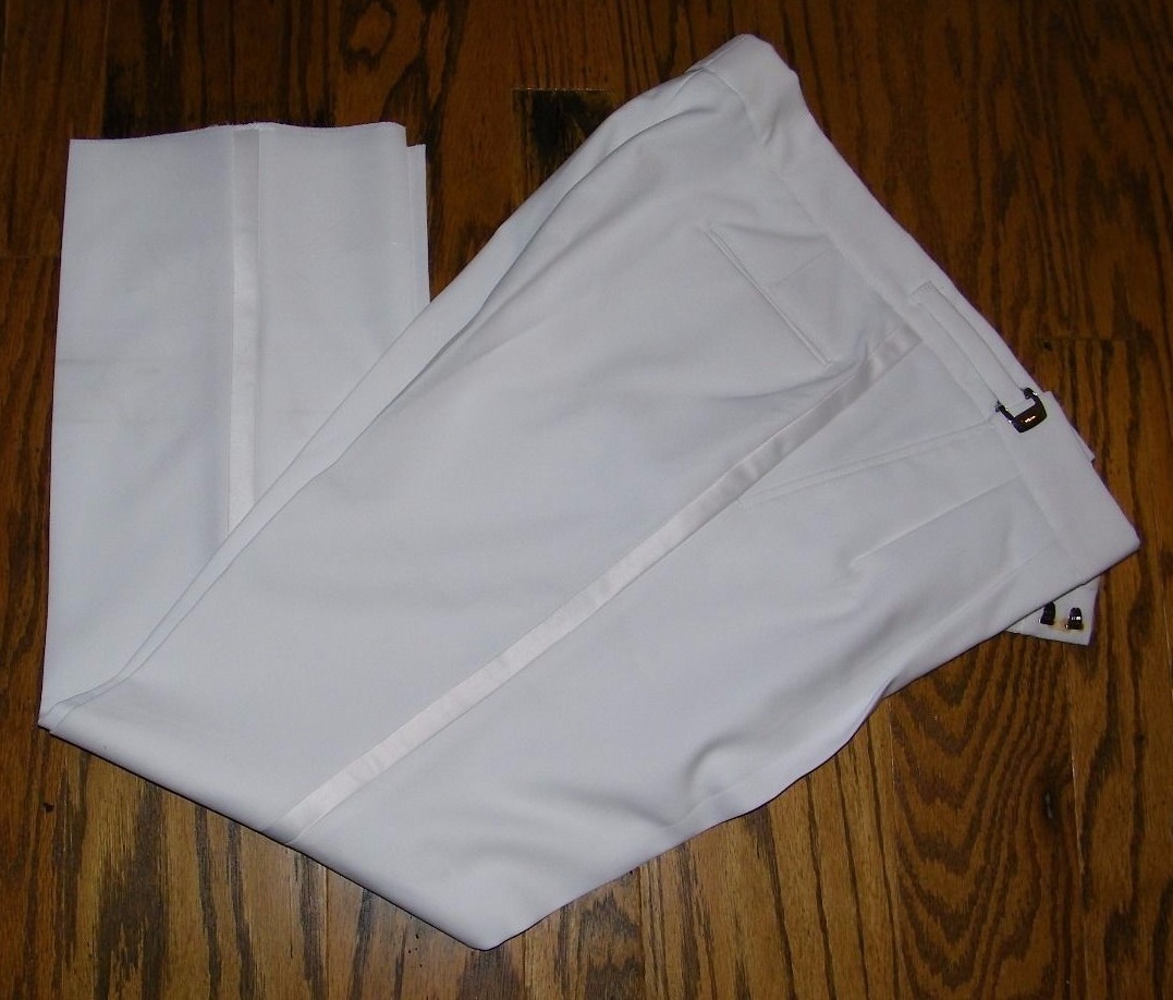 Men’s Preowned White Ivory Tuxedo Pants Adjustable Pants Size 27 28 29