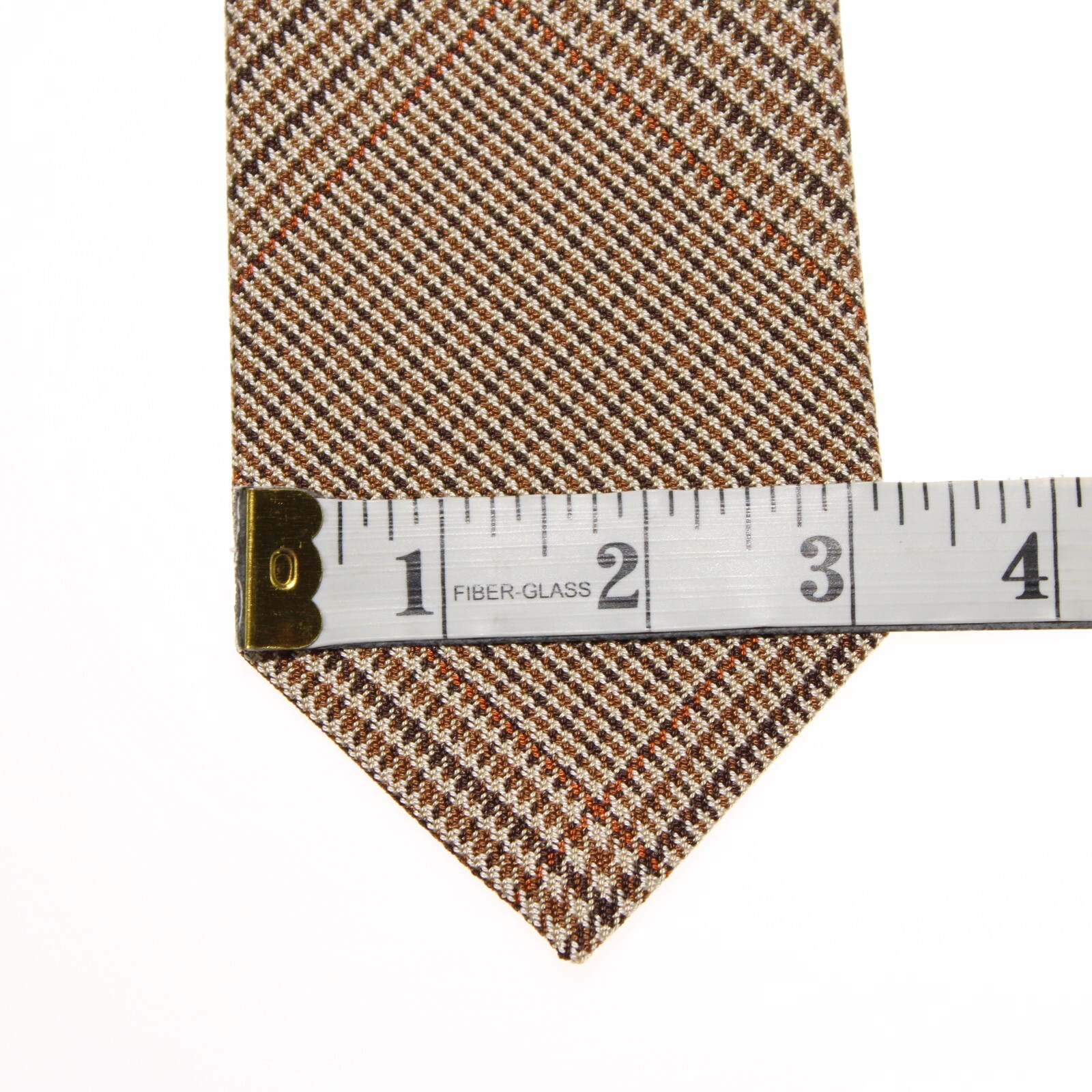Tom Ford NWT Neck Tie in Beige/Brown/Orange Plaid 100% Silk Made in Italy