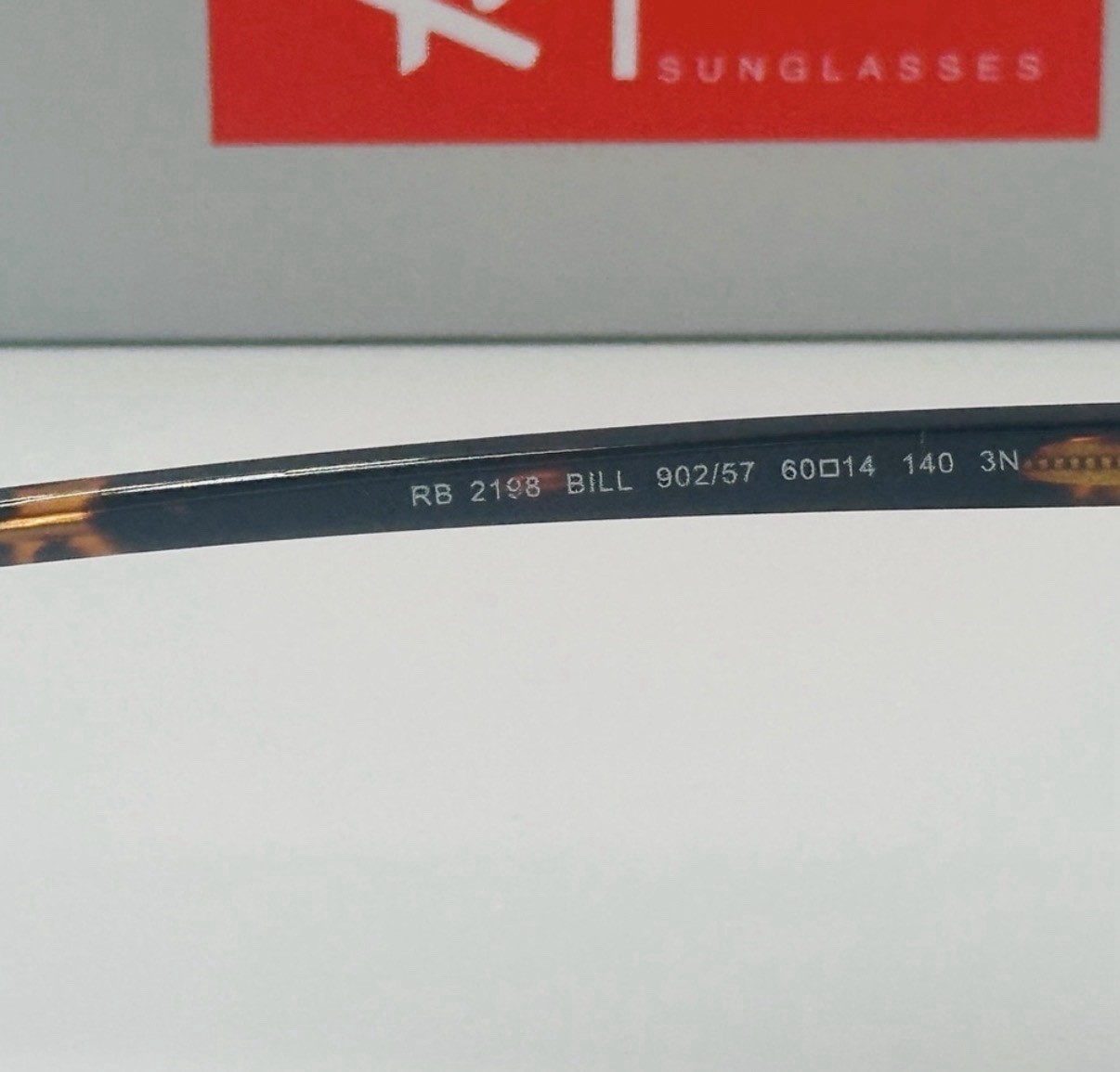 Ray-Ban Bill RB2198 Square Tortoise Brown Gradient Sunglasses 140mm