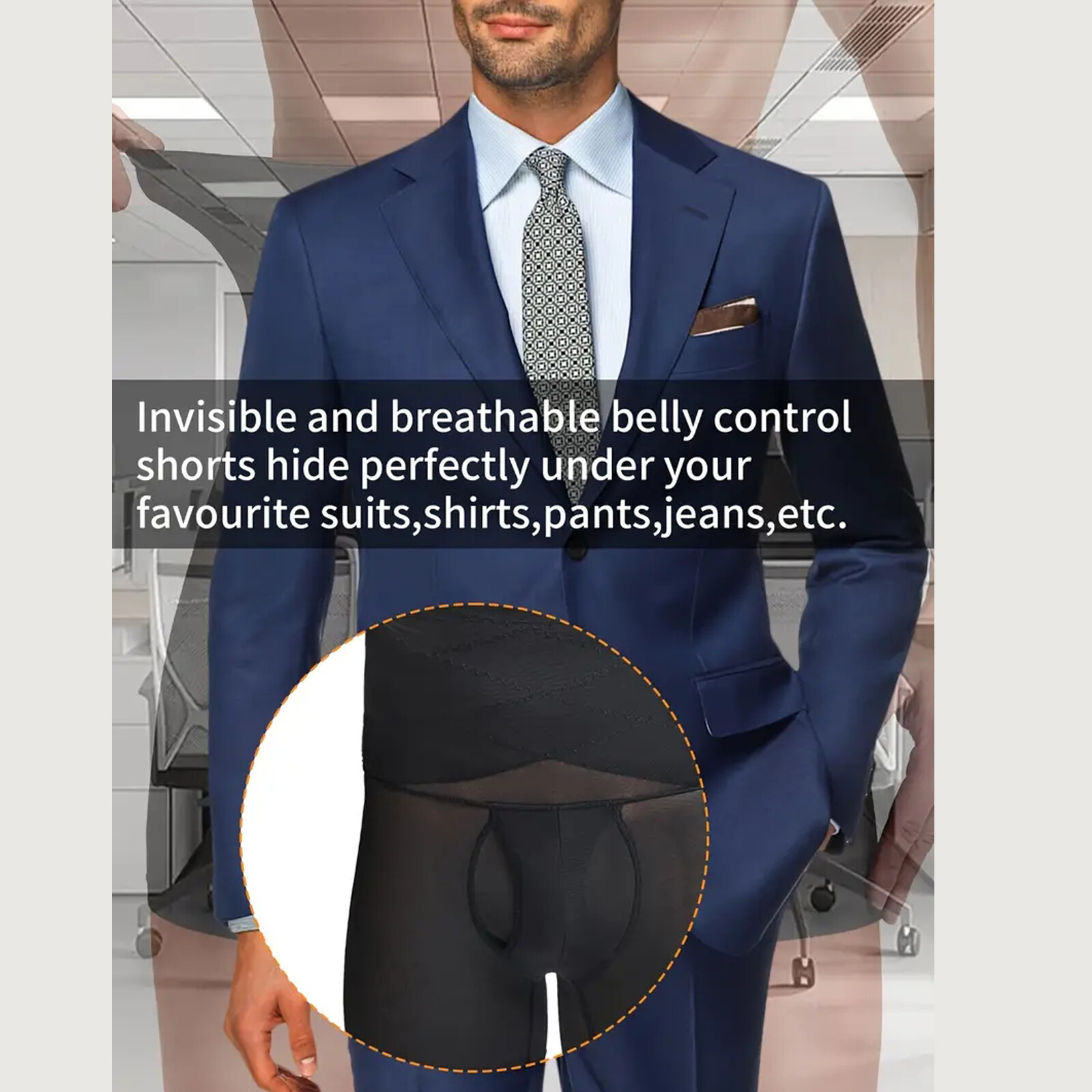Fajas Colombiana para Hombre Stomach Shaper Boxer Brief Breathable Shapewear Men