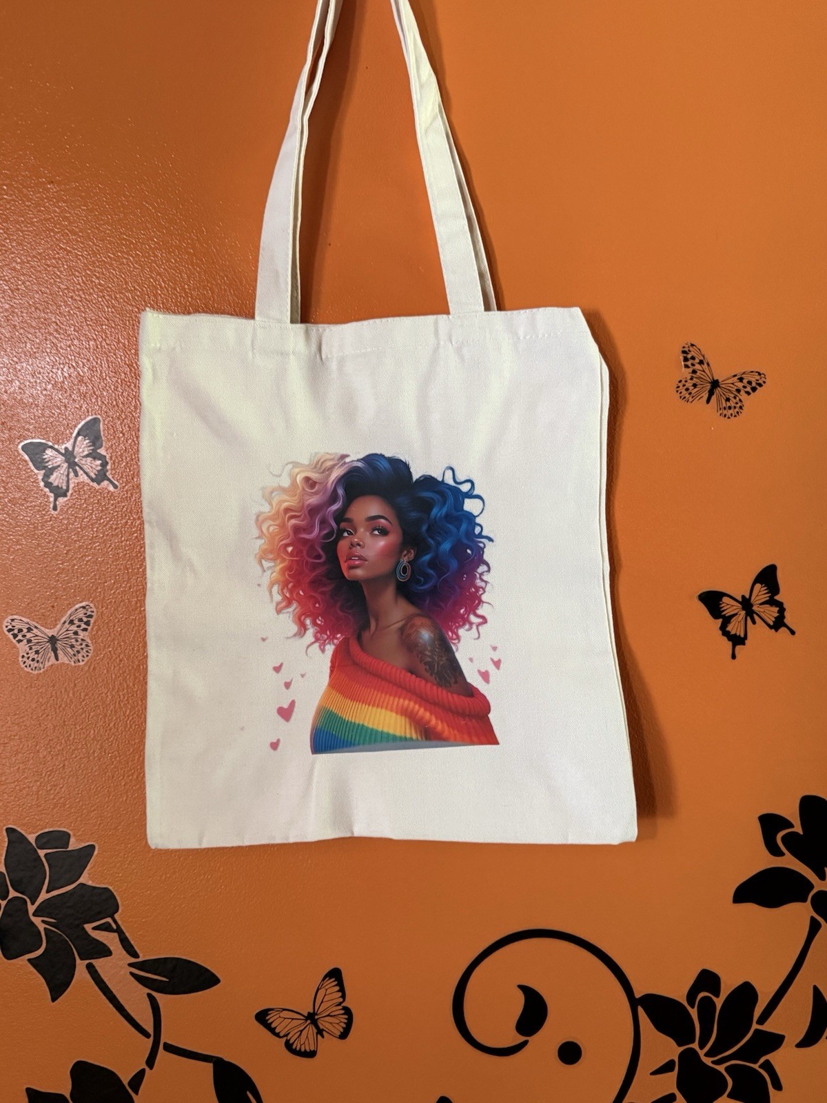 “ Bold & Beautiful “ Canvas Tote Bag For Everyday Use, Groceries, Or Labtop!!