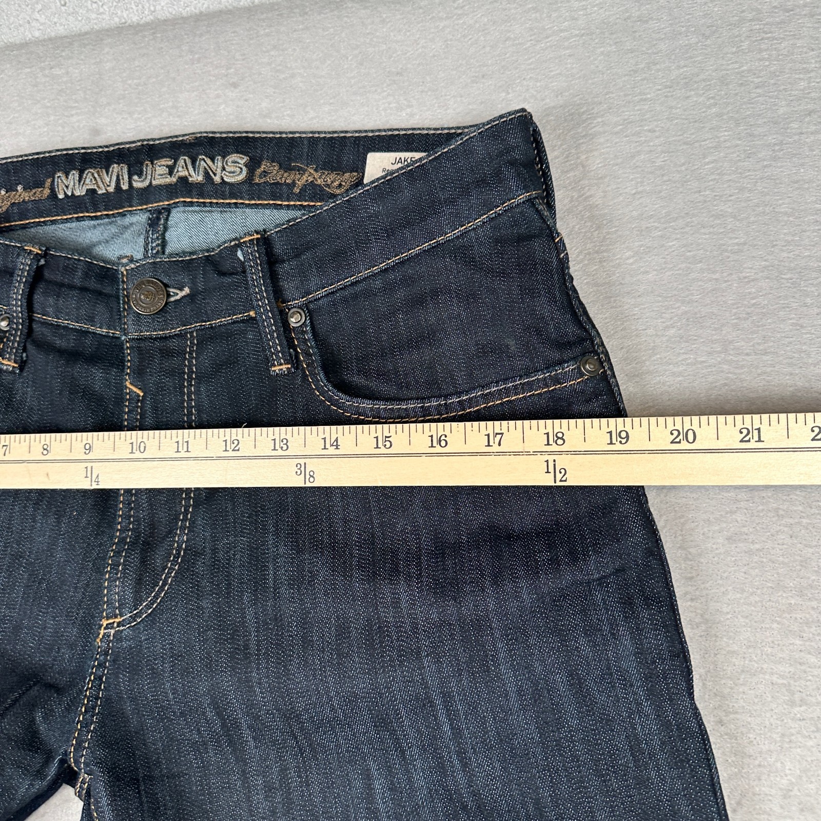 Mavi Jeans Mens 34×32 (Fits 34×31) Blue Jake Slim Straight Leg Indigo Dark Wash