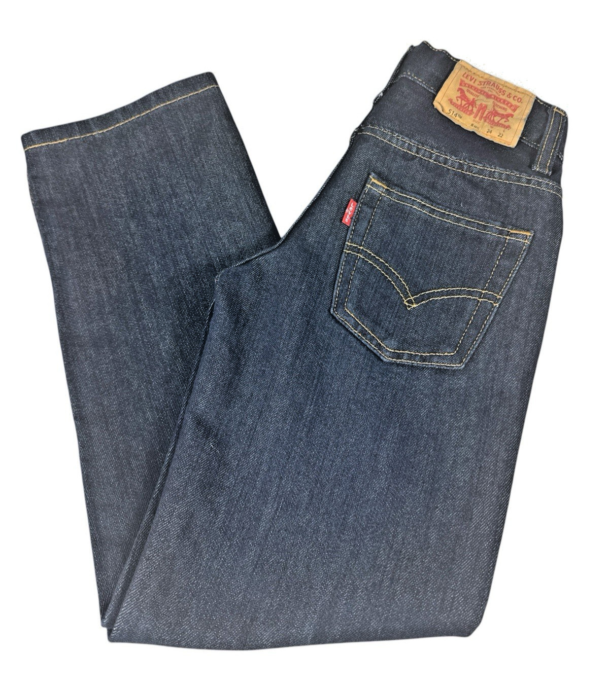 Levi’s 514 Boys Jeans – Adjustable Waist, Straight Fit, Size W24 L22 (8REG)