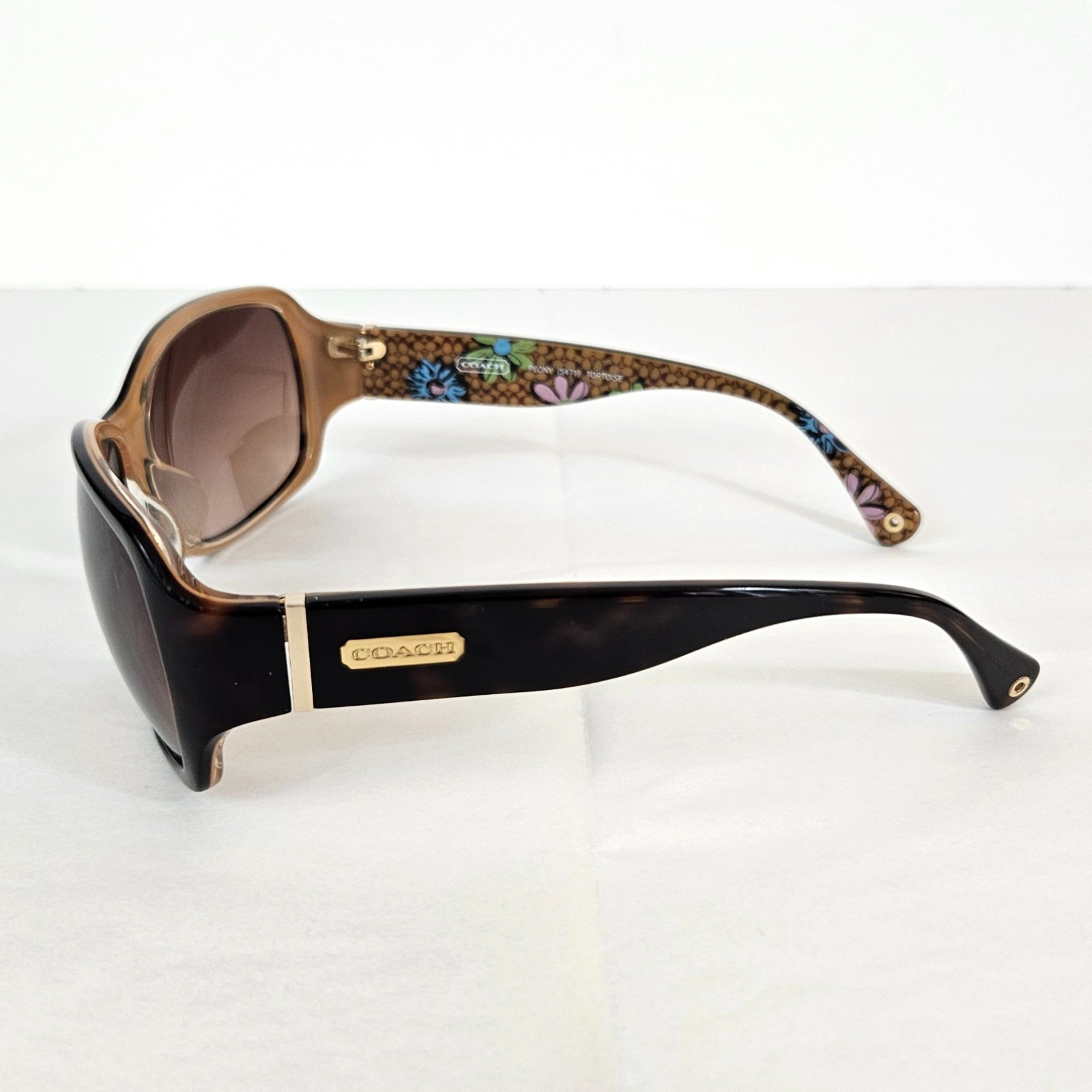 COACH Peony (S471) Tortoise Wrap Sunglasses 59-16-125mm With Case