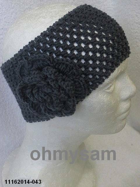 CLOSEOUT 12 NEW SOLID COLOR CROCHET STRETCH HEADBAND 3 3/4 “WIDE/ CROCHET FLOWER