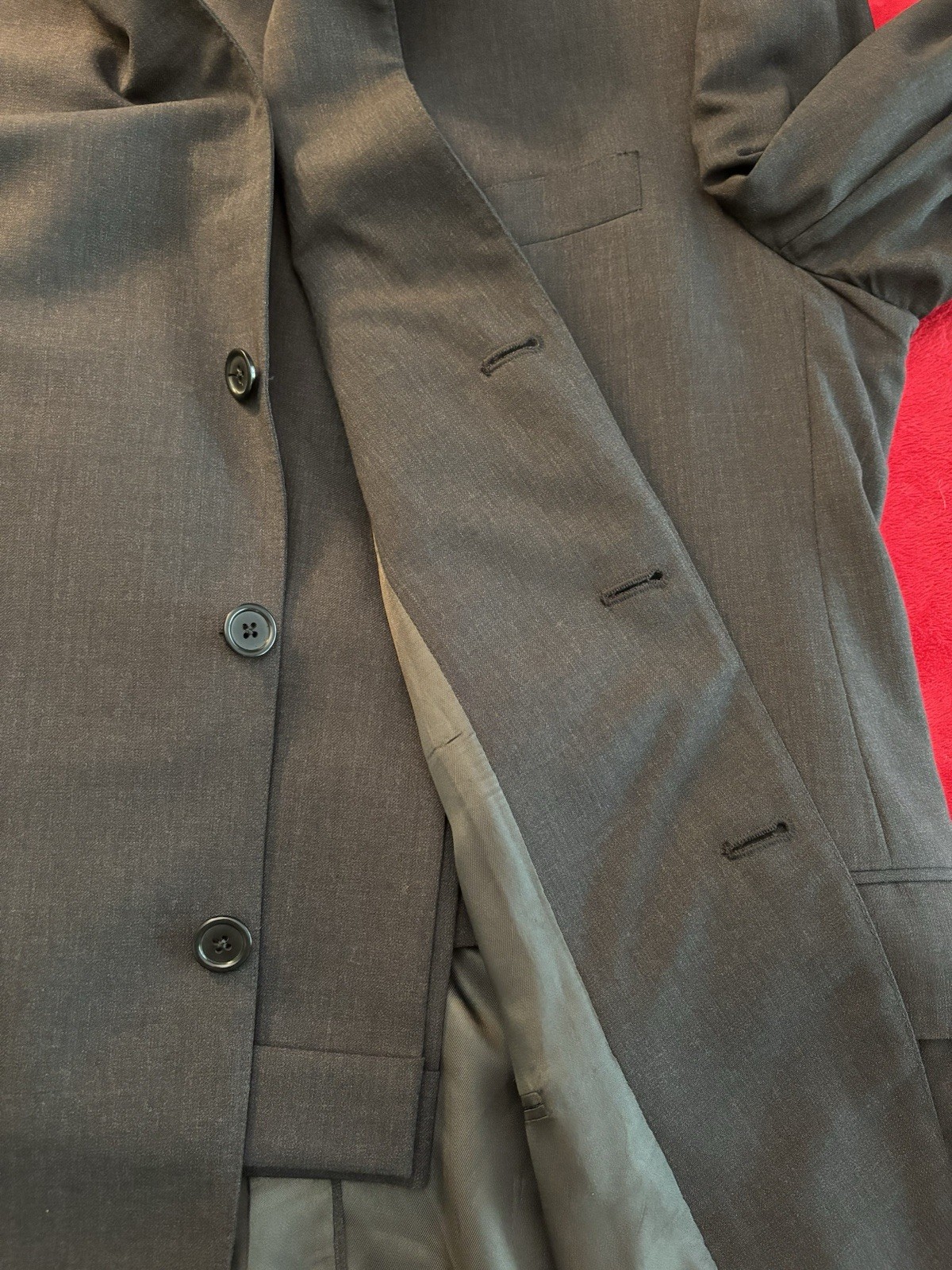 Southwick 48R 3-ROLL-2 100% Wool 2-piece Suit SOLID GRAY 40×29.5 Made in USA EUC