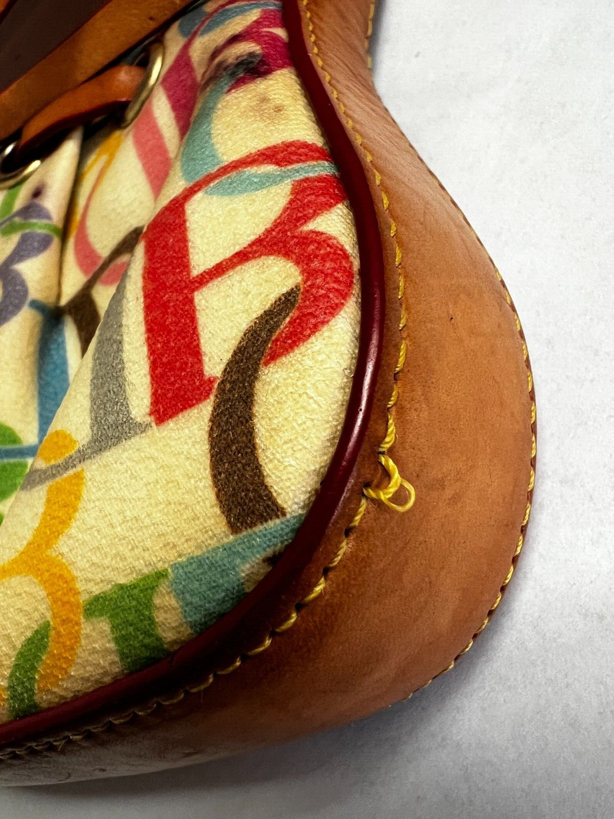 VTG Dooney & Bourke Purse SIGNATURE Rainbow Zipper Small 8.75 x 4.75