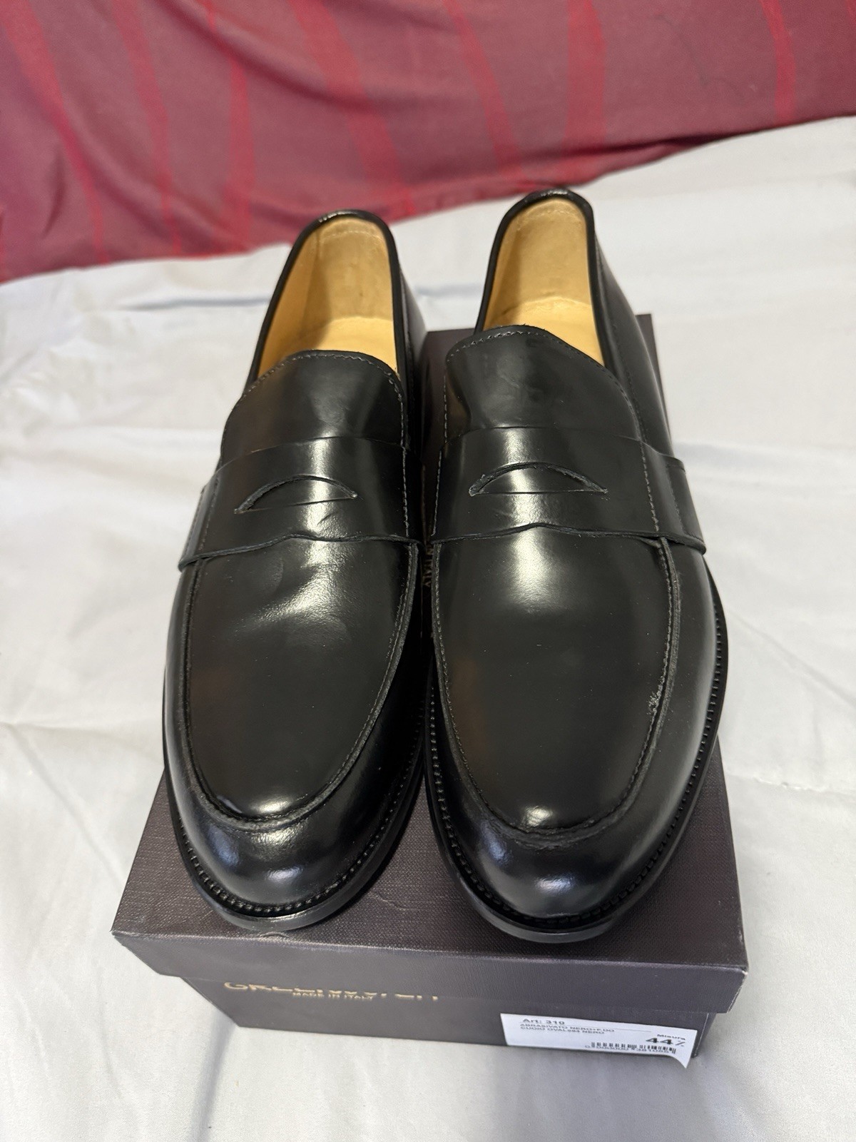 Italian Leather Oxford Penny Shoes Size 10.25 (44.5)