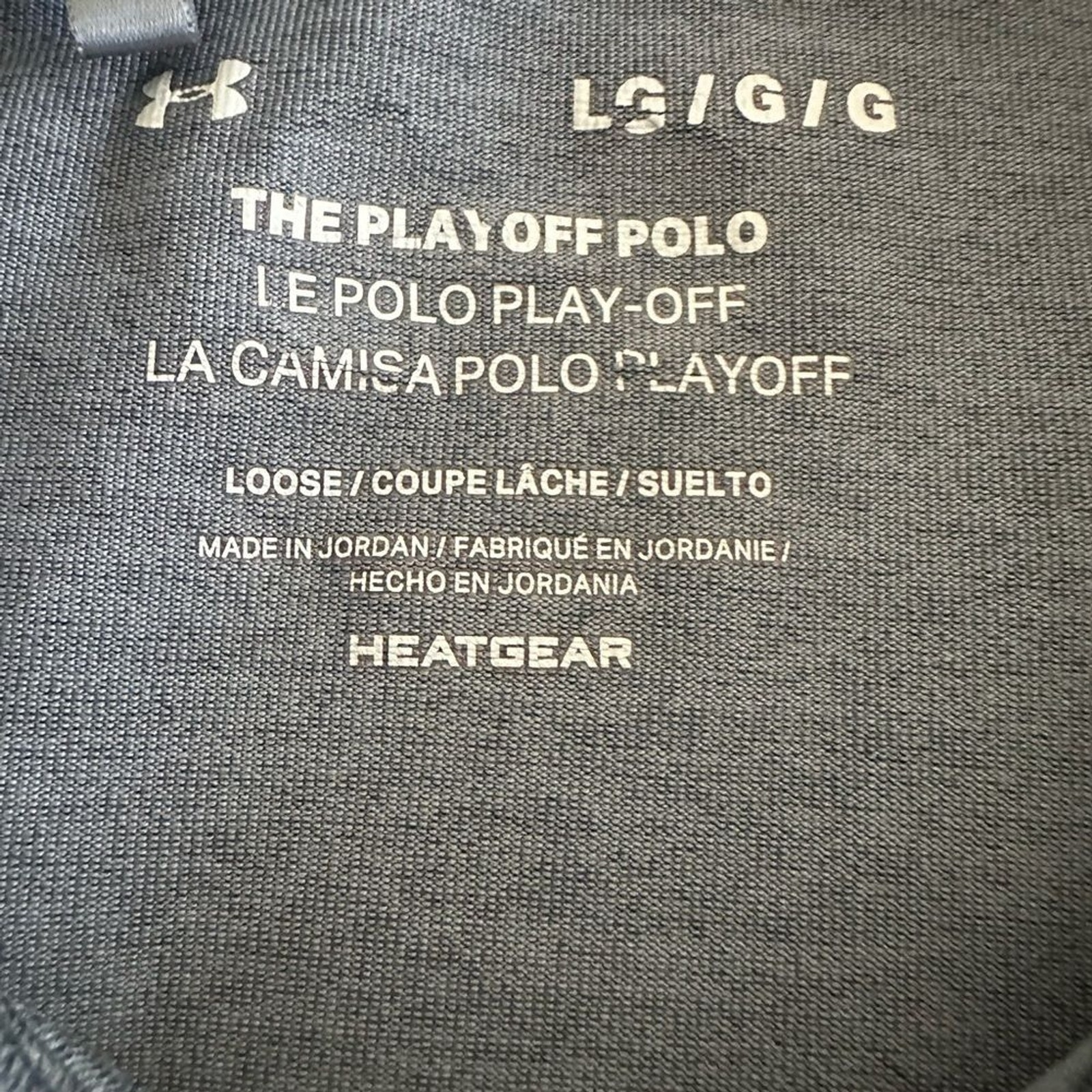 Under Armour large men gray playoff polo