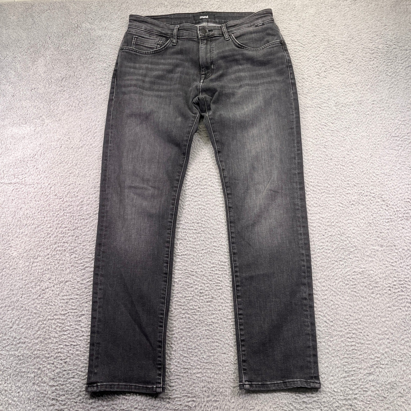 Mavi Marcus Jeans Mens 33×32 Faded Black Slim Straight Leg Dark Wash Denim
