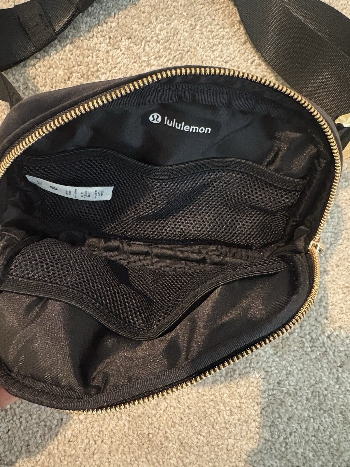 Limited Edition Lululemon Everywhere Belt Bag Black Gold Quilted Crossbody