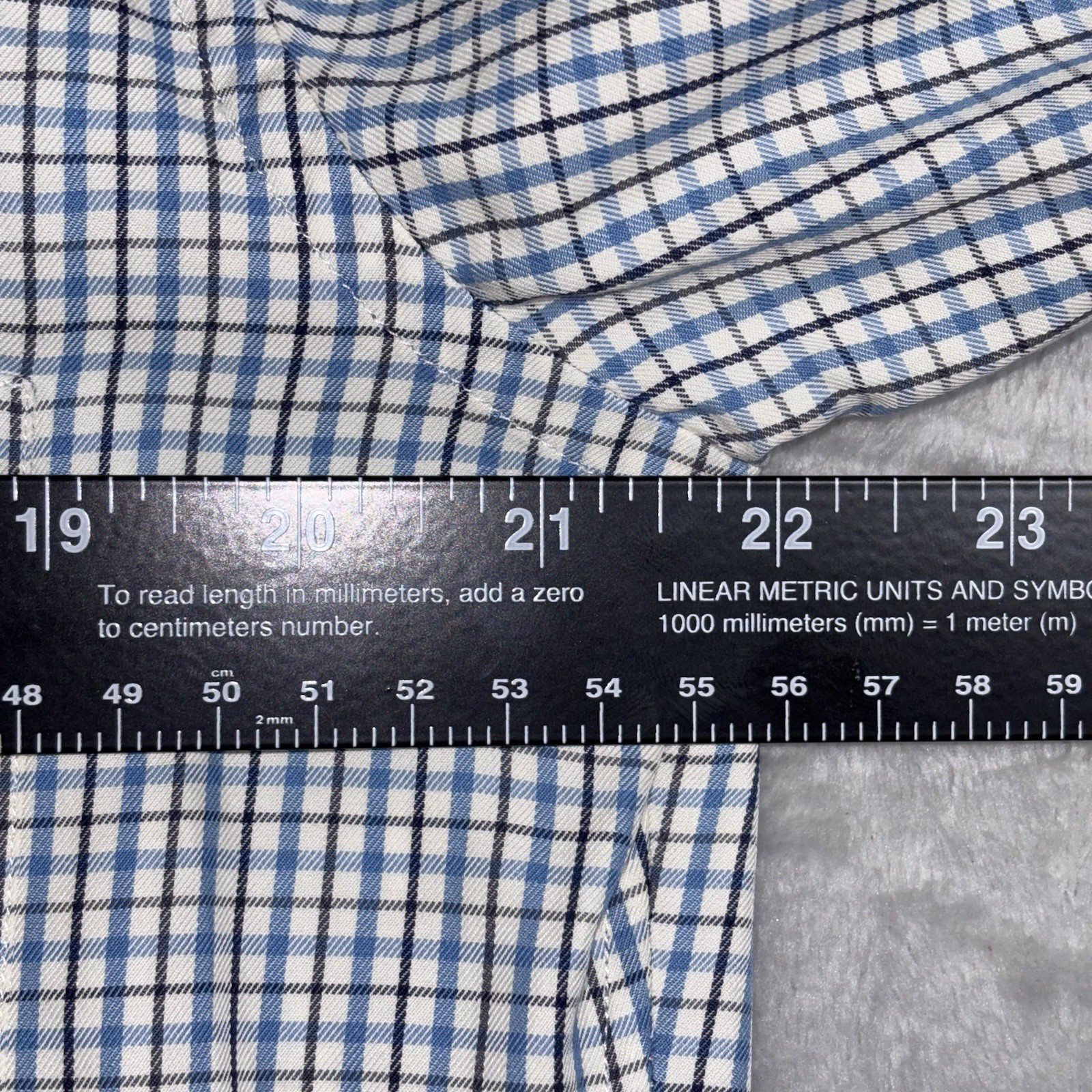 Loro Piana Long Sleeve Button Down Shirt Men’s Size XL Plaid Blue Made In Italy