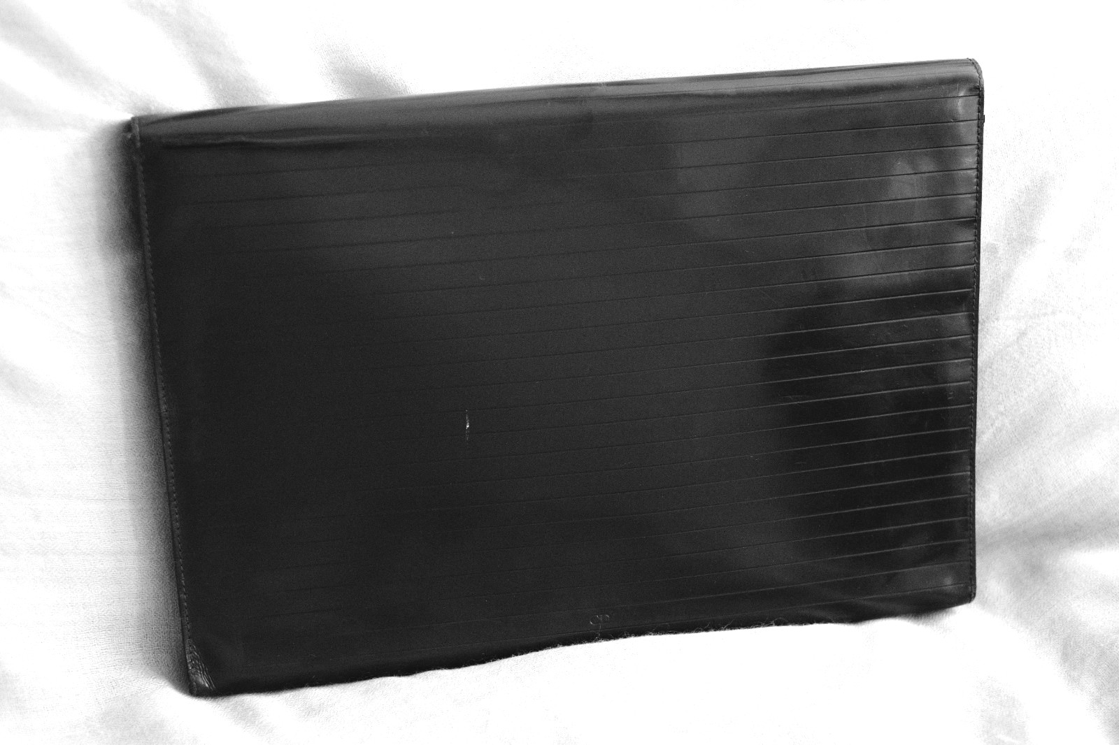 Dior Homme by Hedi Slimane Document Holder/Laptop Case in Glossy Black Leather