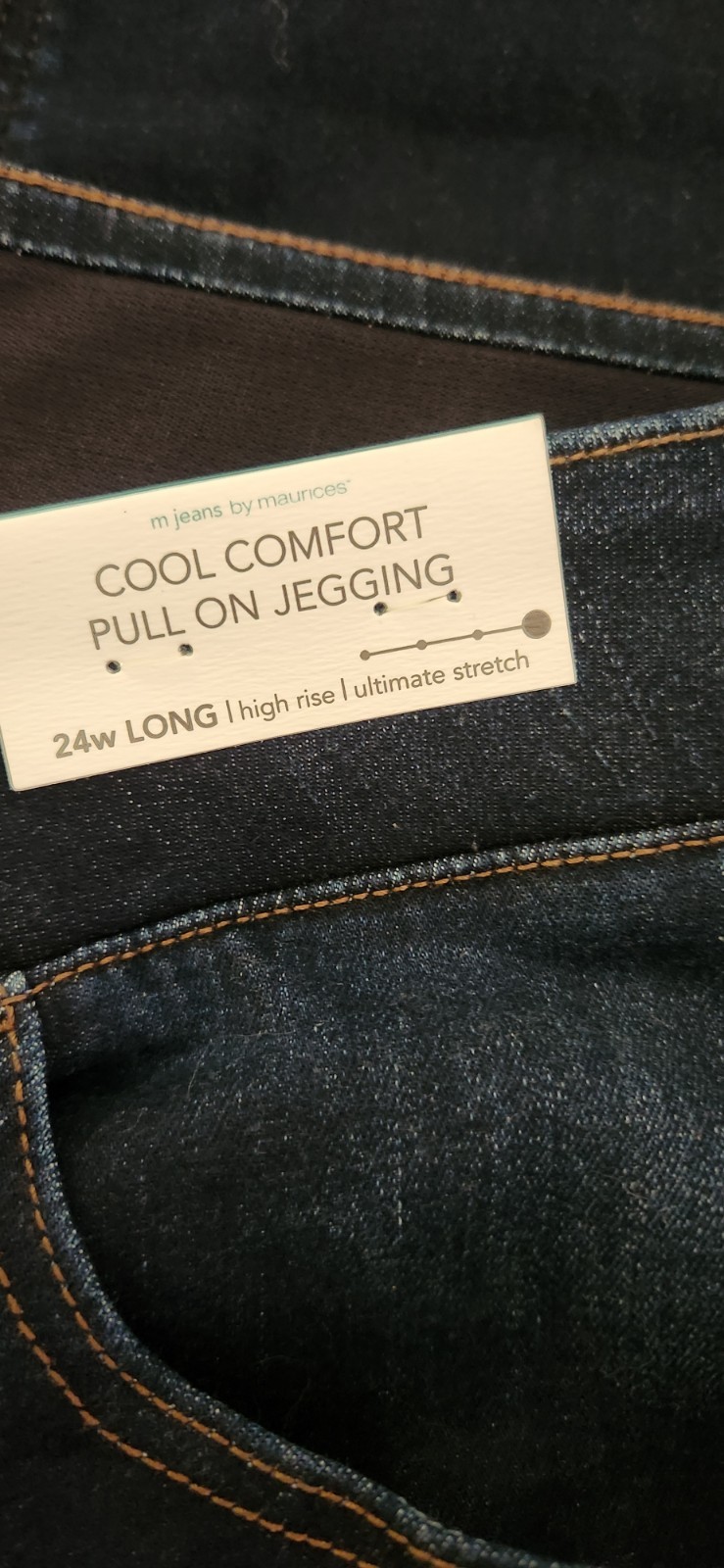 maurices Cool Comfort Pull-On Jegging Jeans High Rise Stretch Dark Wash Blue