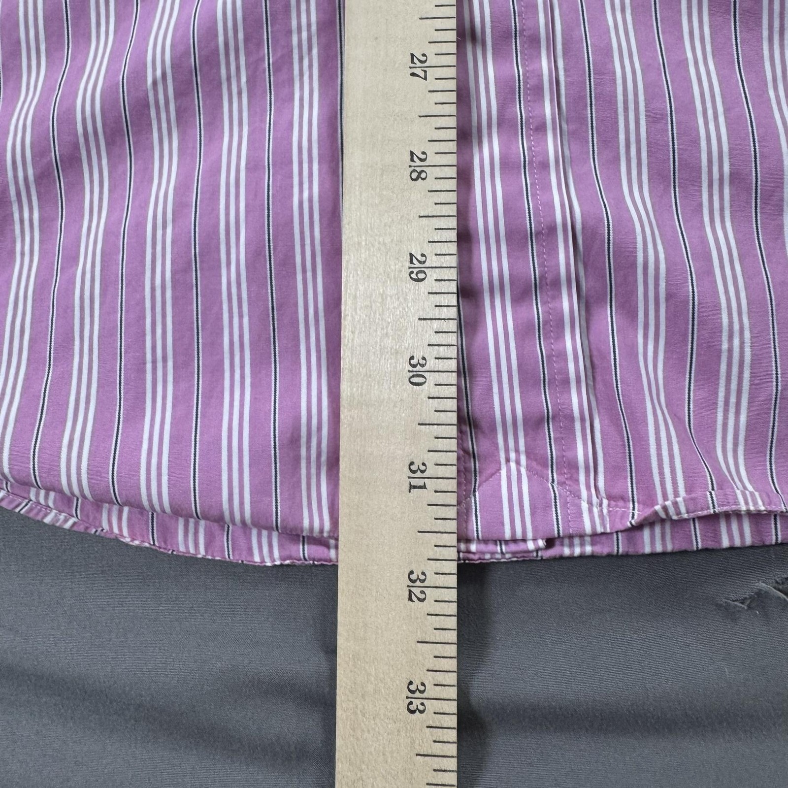 Ralph Lauren Shirt Mens Large Pink Stripe Custom Fit Button Down Long Sleeve