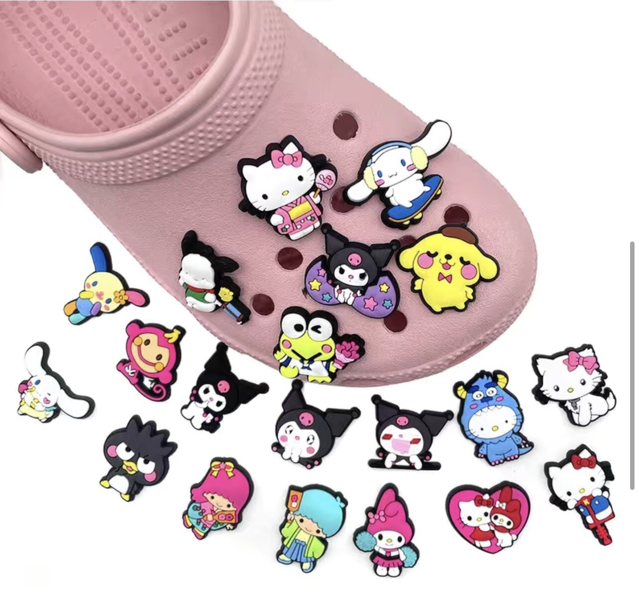 20pcs Cute Sanrio Random Fits Croc Accessories Shoe Jewelry Charms