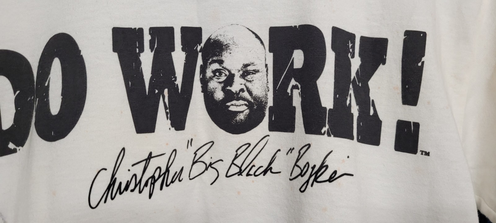 Christopher BIG BLACK Boykin & Rashawn BAM BAM Davis Signed DO WORK! Tshirt